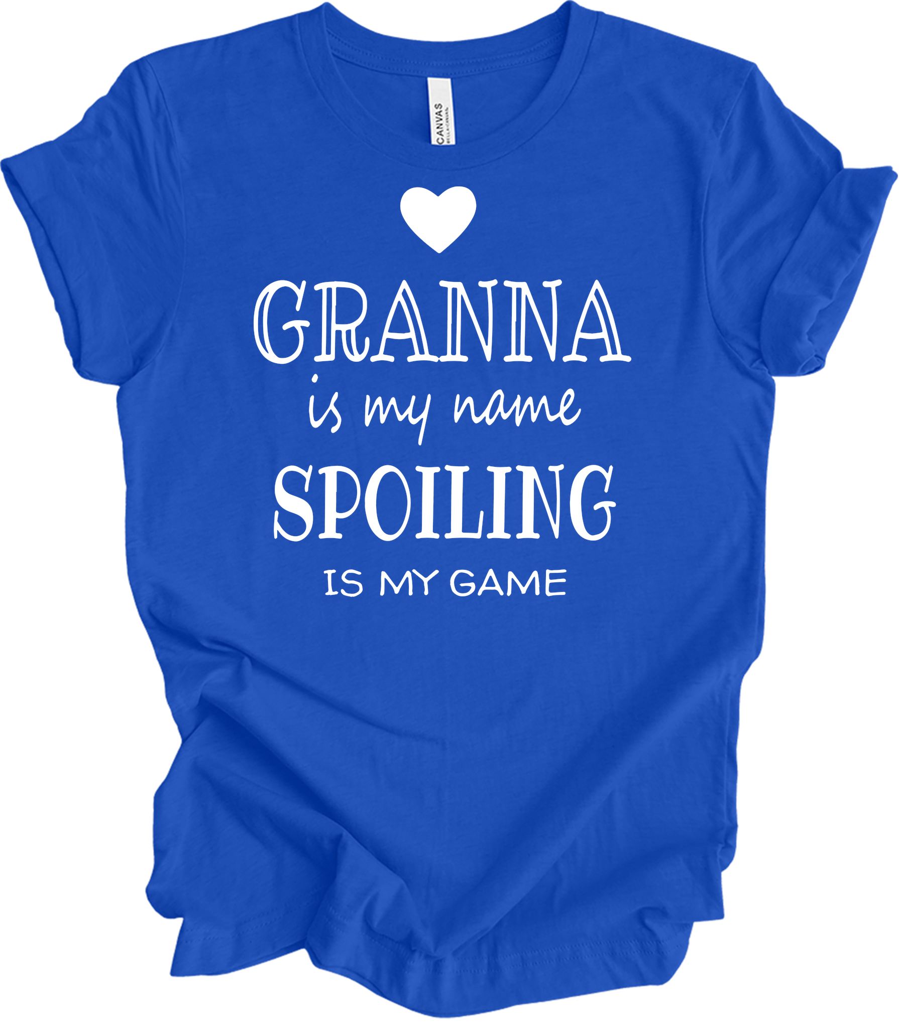 Grandma Is My Name Spoiling Is My Game T-Shirt in True Royal