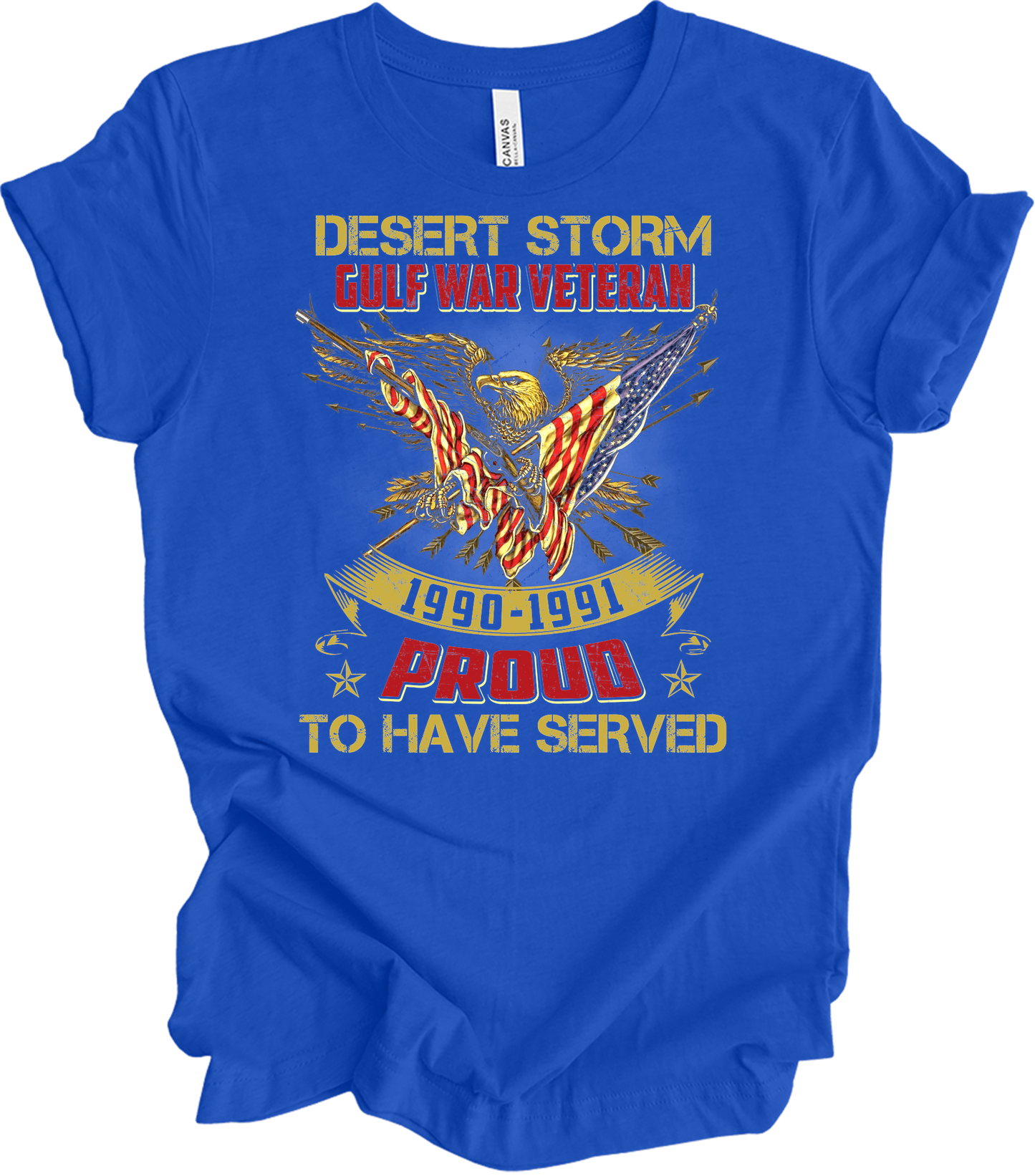 Desert Storm Veteran Proud T-Shirt in True Royal