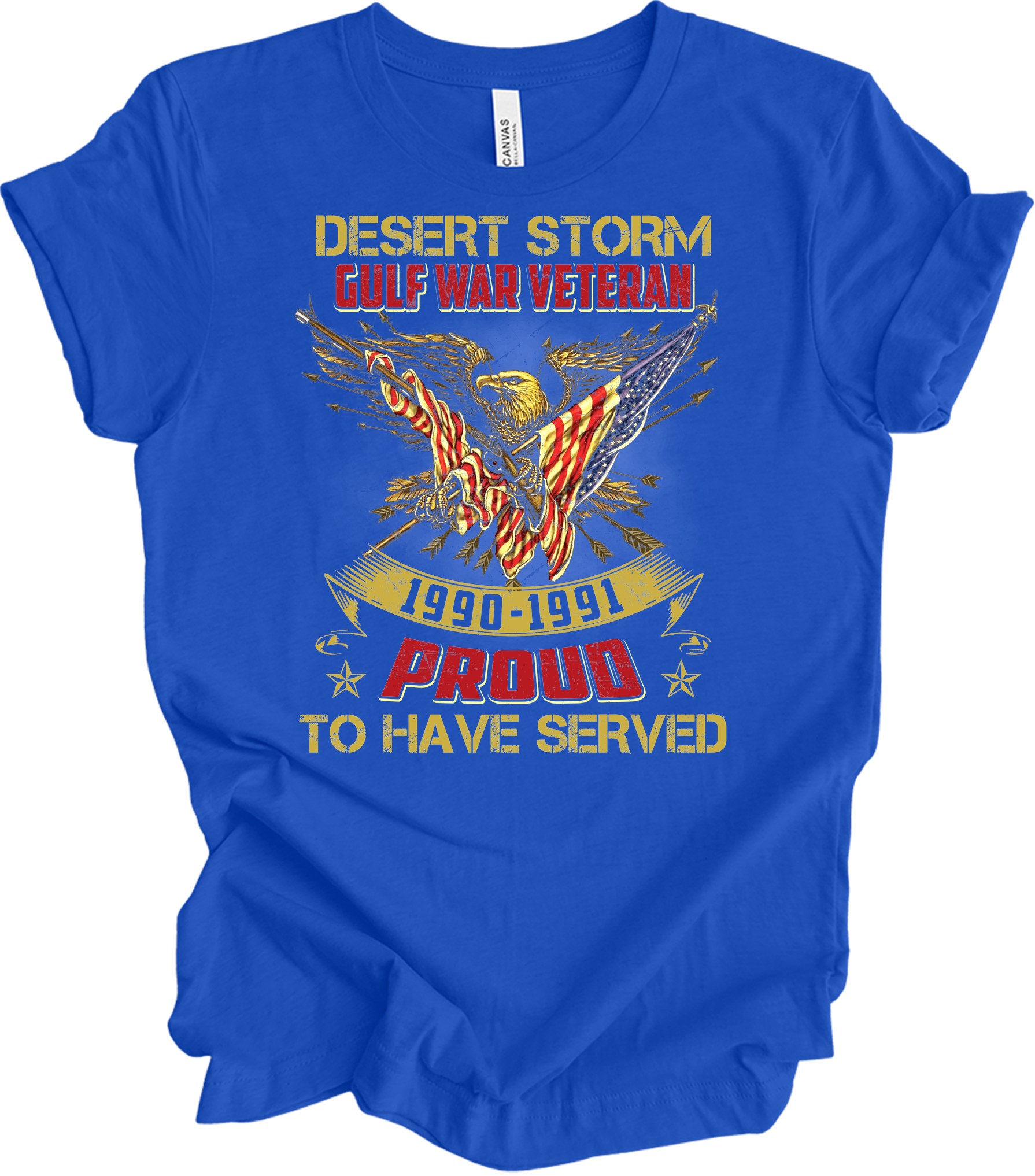 Desert Storm Veteran Proud T-Shirt in True Royal