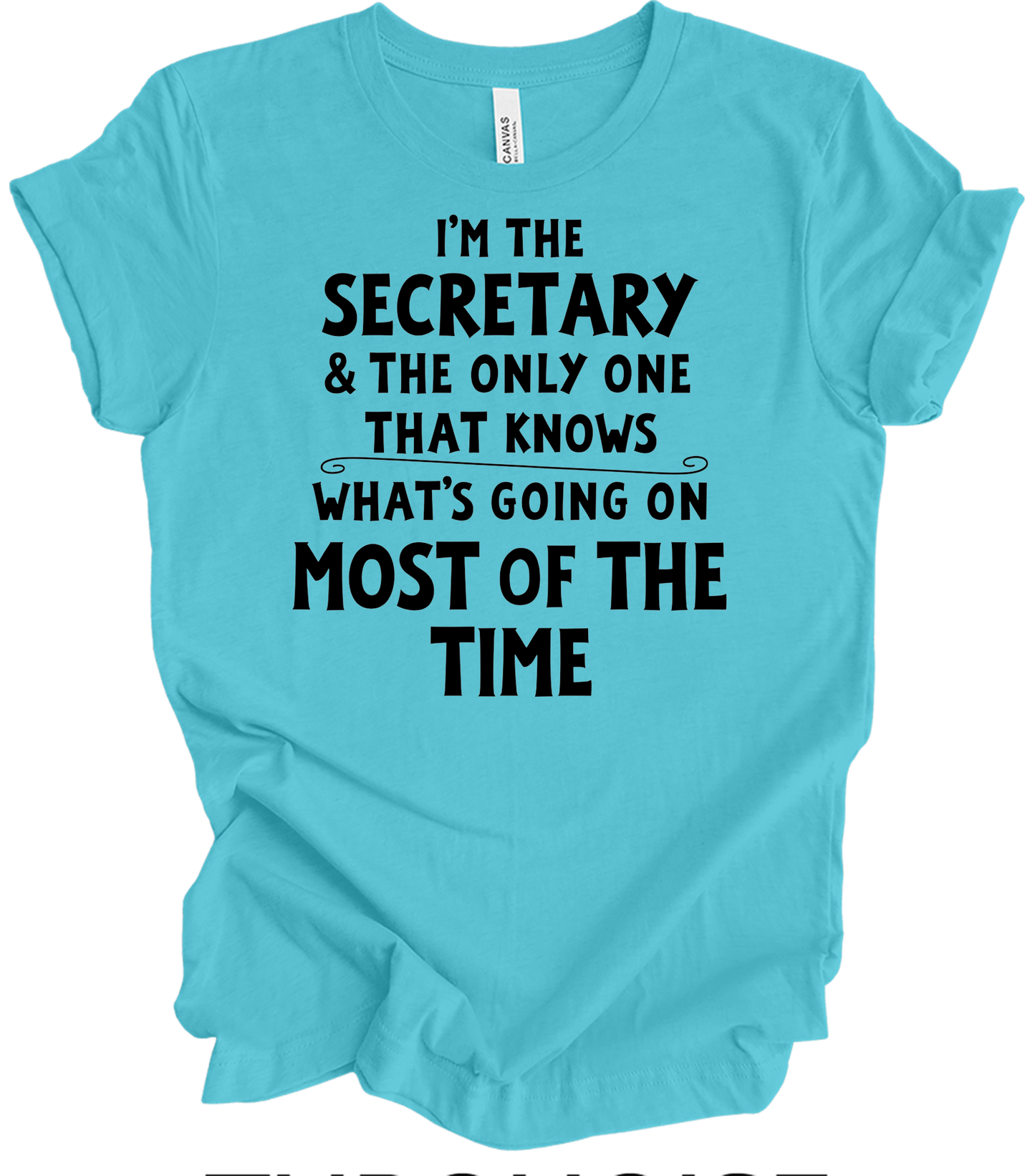 Secretary Knows T-Shirt in Turquoise
