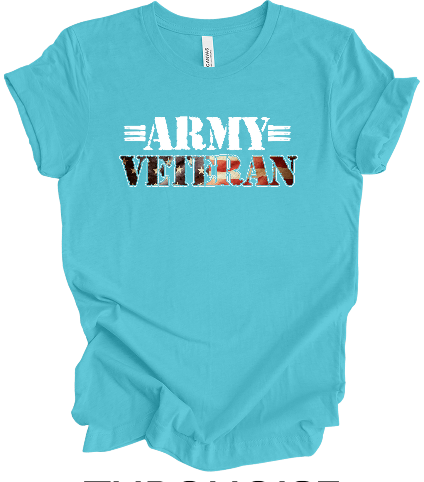 US Army Veteran Flag T-Shirt in Turquoise