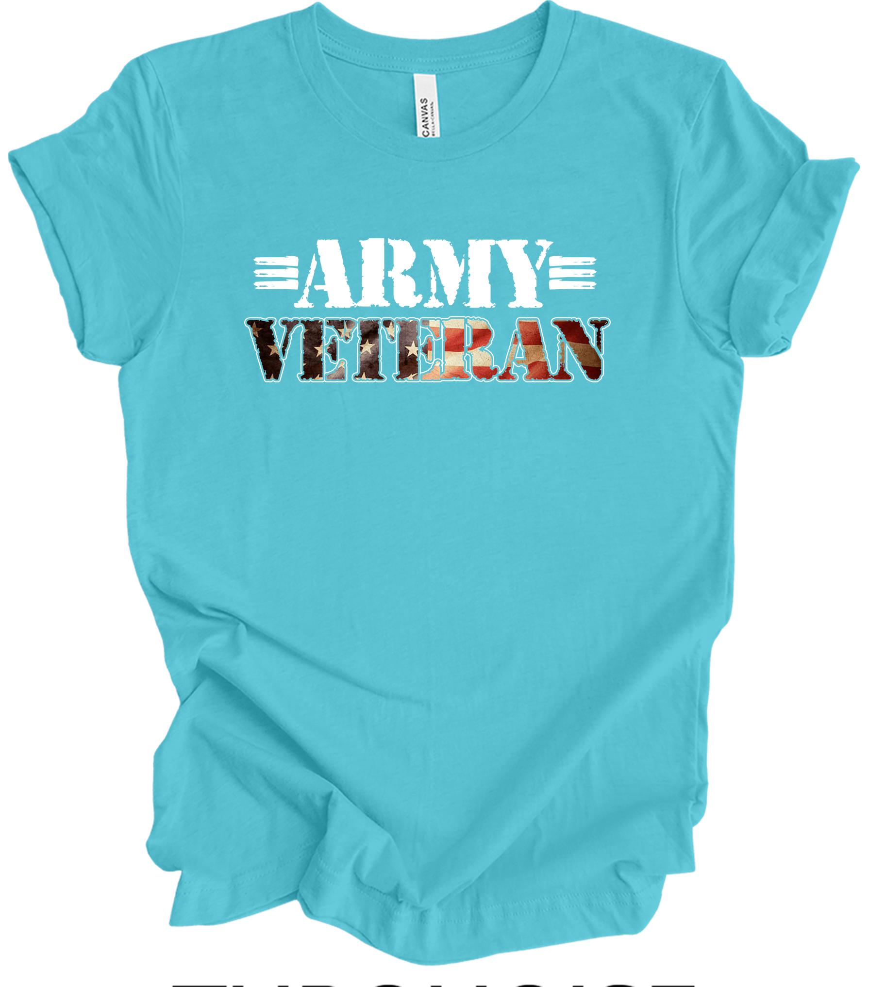 US Army Veteran Flag T-Shirt in Turquoise