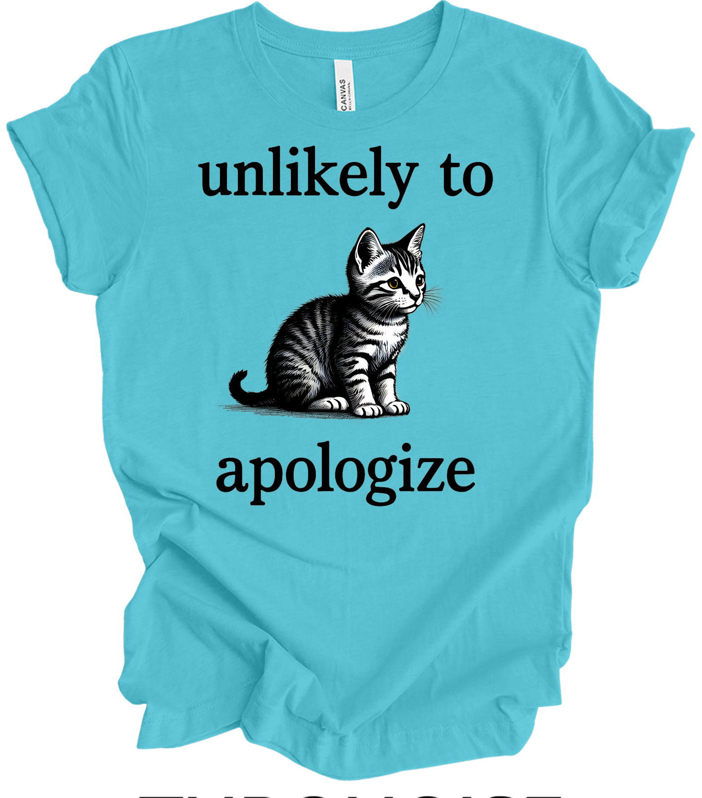 Cute Cat Lover's T-Shirt in Turquoise