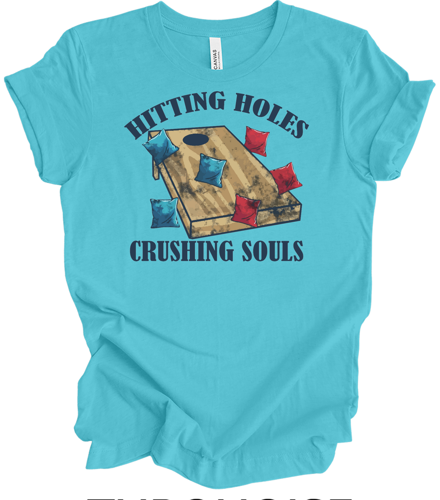 Hitting Holes Crushing Souls T-Shirt in Turquoise