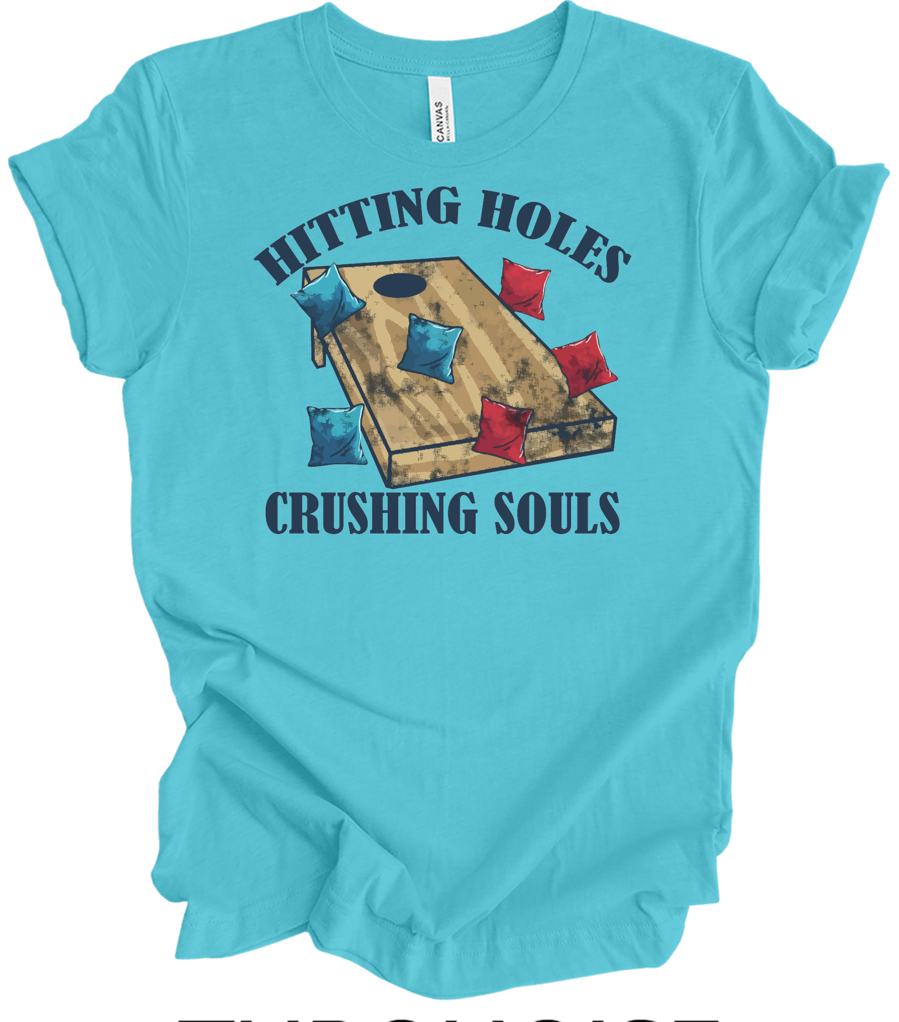 Hitting Holes Crushing Souls T-Shirt in Turquoise