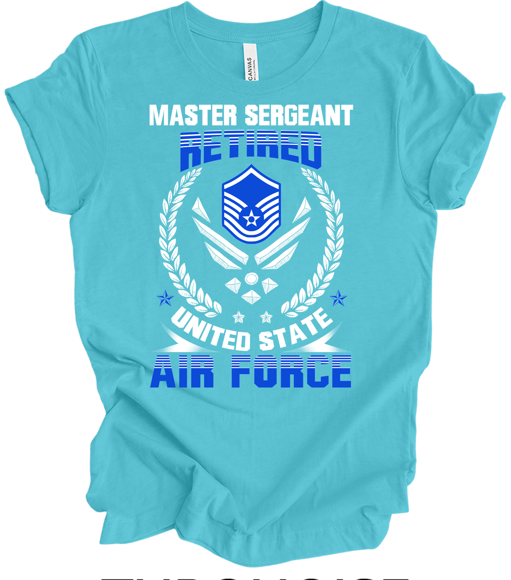 Master Sergeant Retired USAF T-Shirt in Turquoise