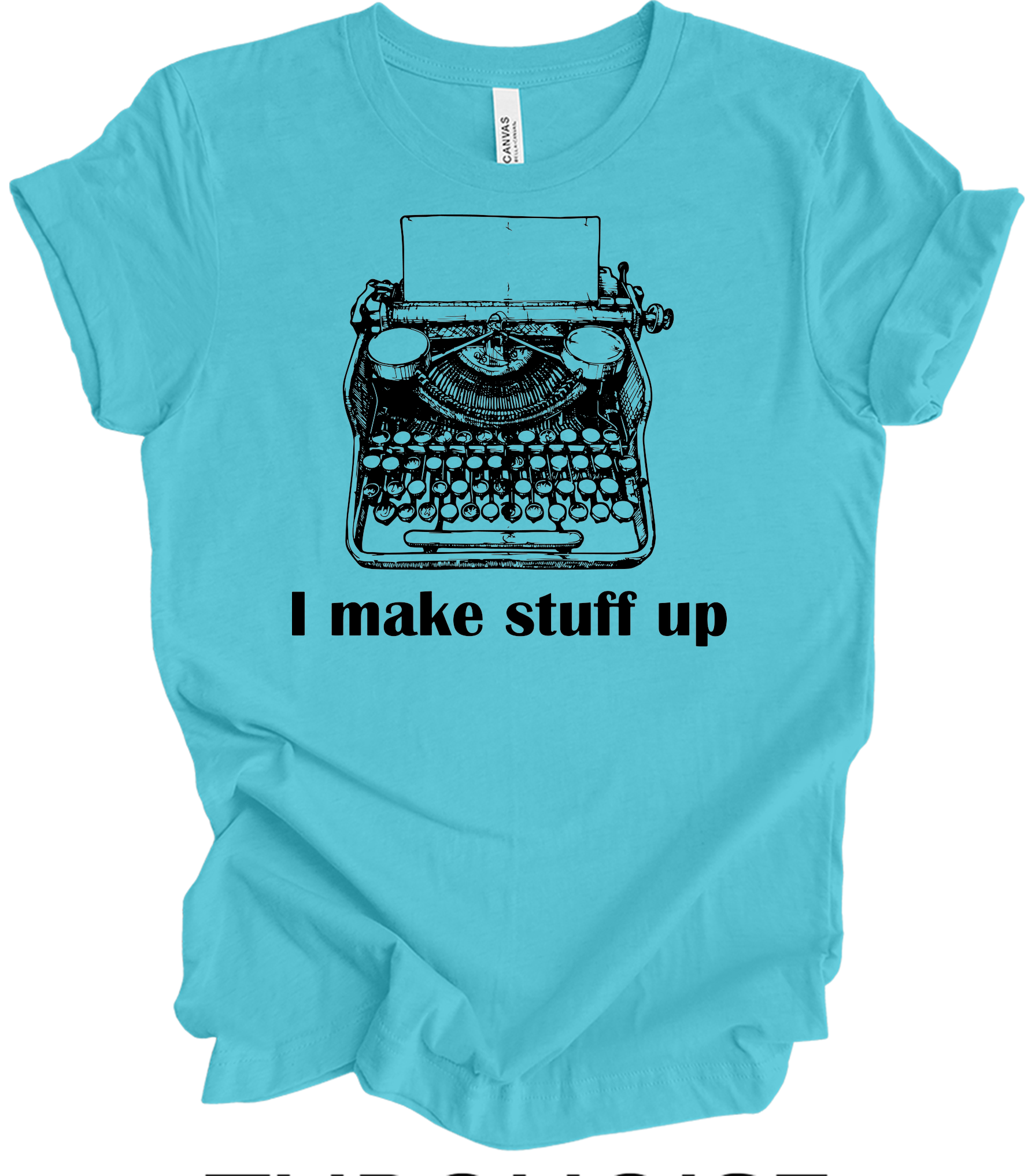 Writer : 'Plotting a Murder' Design T-Shirt in Turquoise