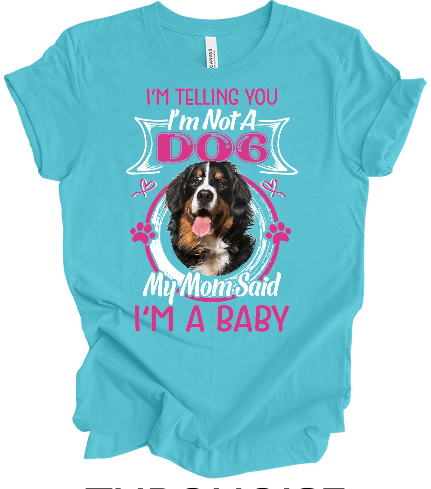 Bernese Mountain Dog Mom T-Shirt in Turquoise