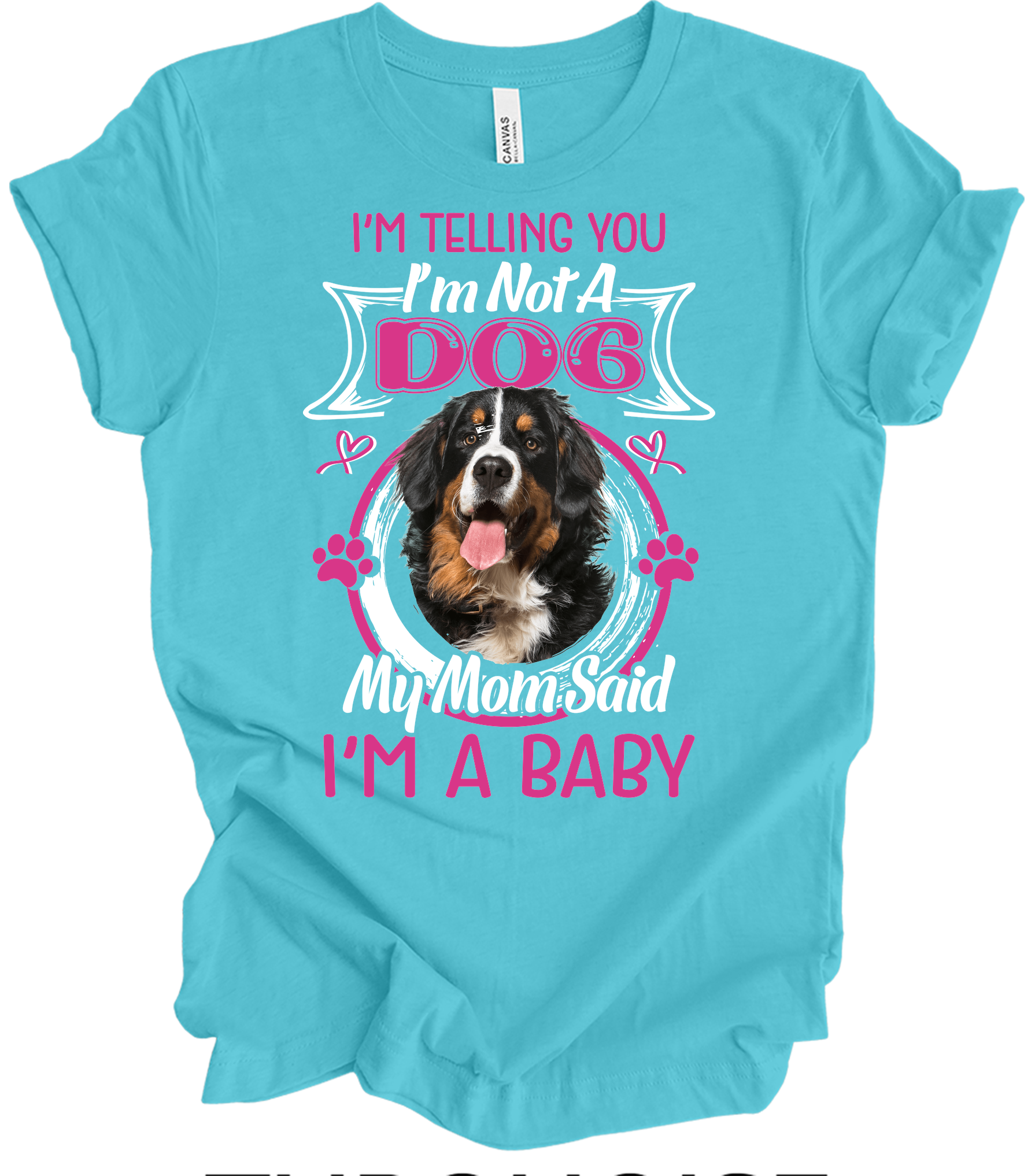 Bernese Mountain Dog Mom T-Shirt in Turquoise