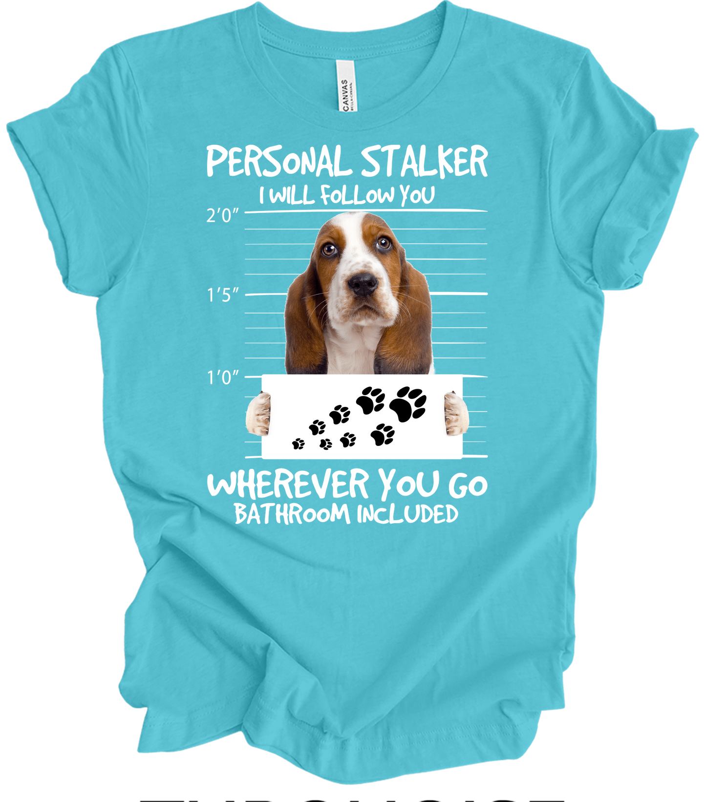 Basset Hound Stalker T-Shirt in Turquoise