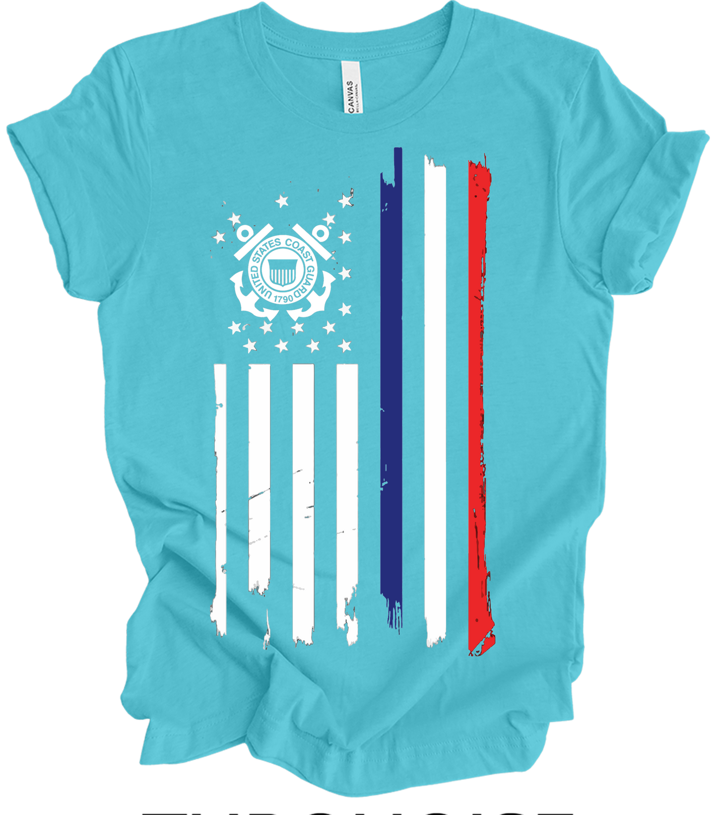 US Coast Guard Flag T-Shirt in Turquoise
