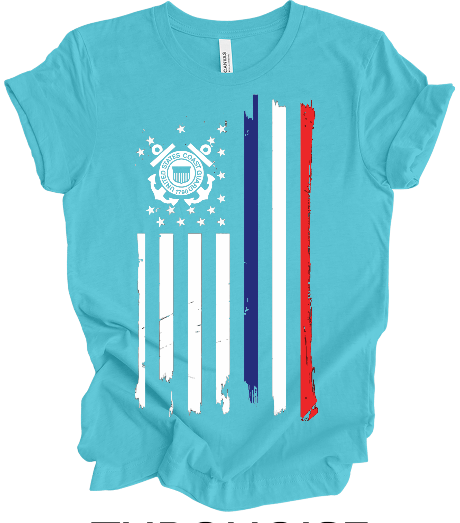US Coast Guard Flag T-Shirt in Turquoise