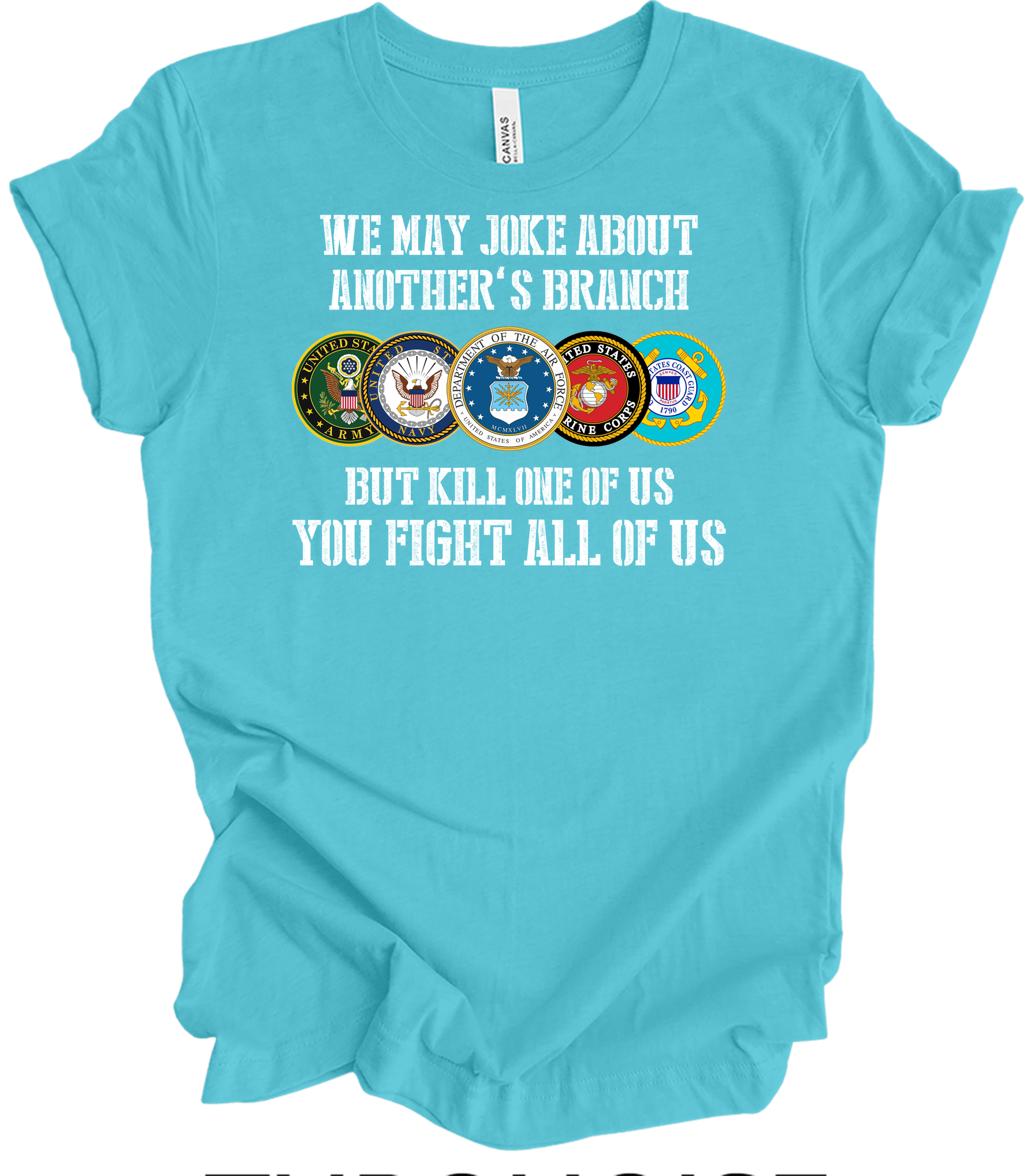 US Military Unity T-Shirt in Turquoise