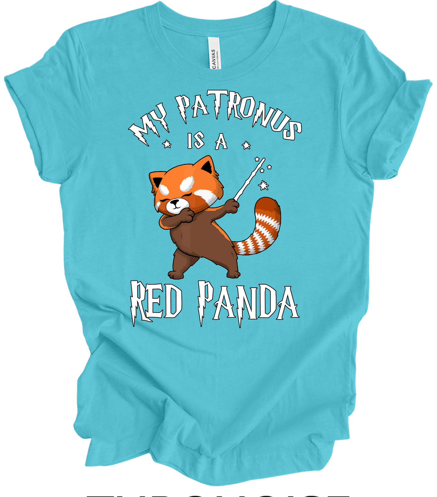 My Patronus Red Panda T-Shirt in Turquoise