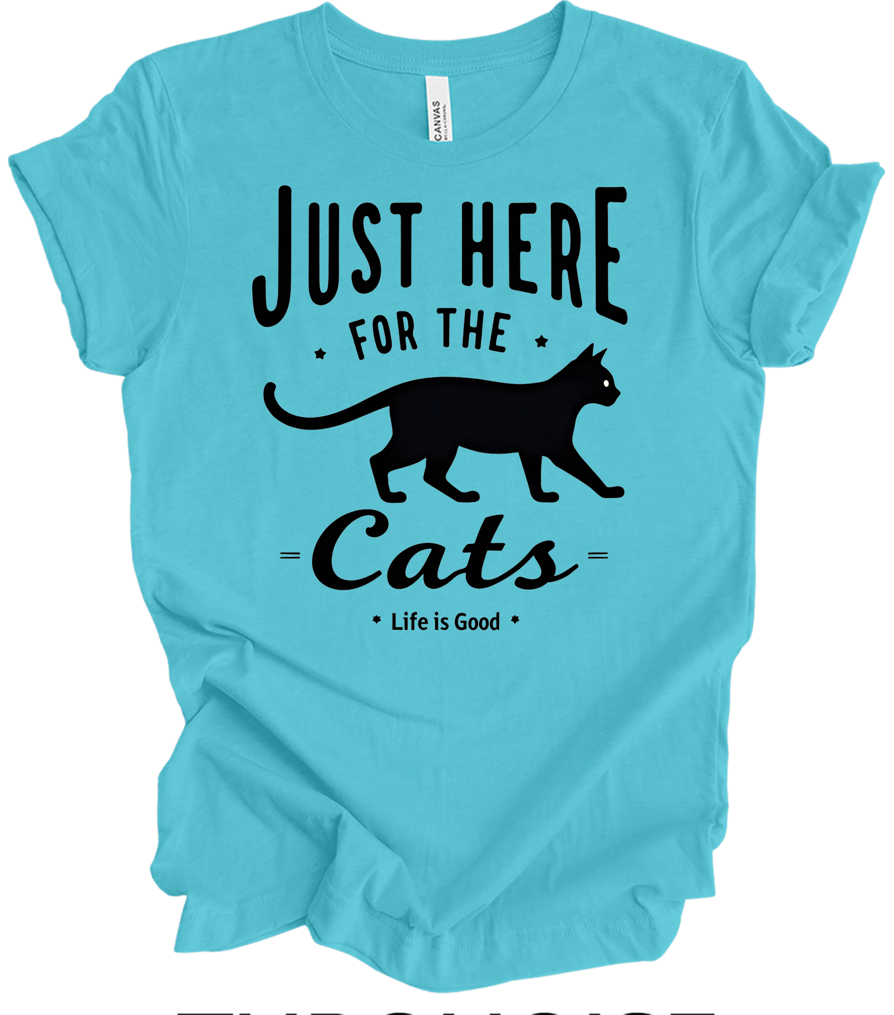 Here for the Cats T-Shirt in Turquoise