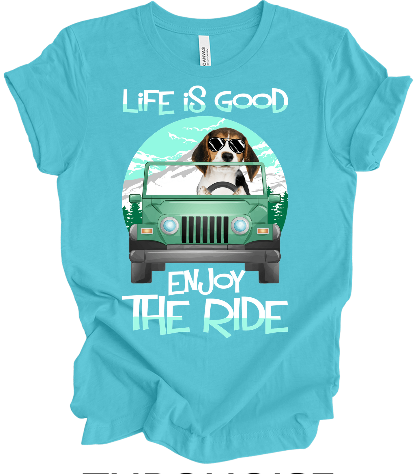 Beagle Life is Good T-Shirt in Turquoise