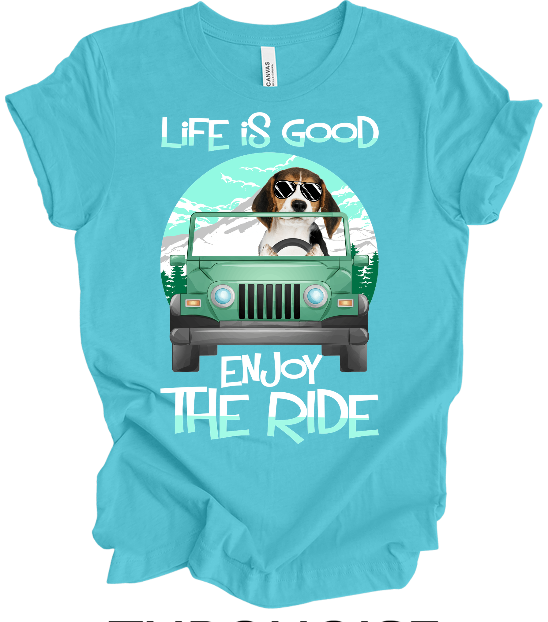 Beagle Life is Good T-Shirt in Turquoise