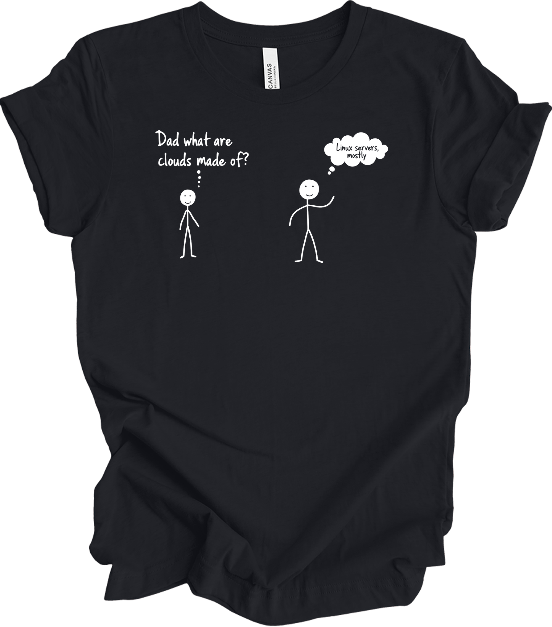 Dad What Are Clouds Made Of? Linux T-Shirt in Vintage Black