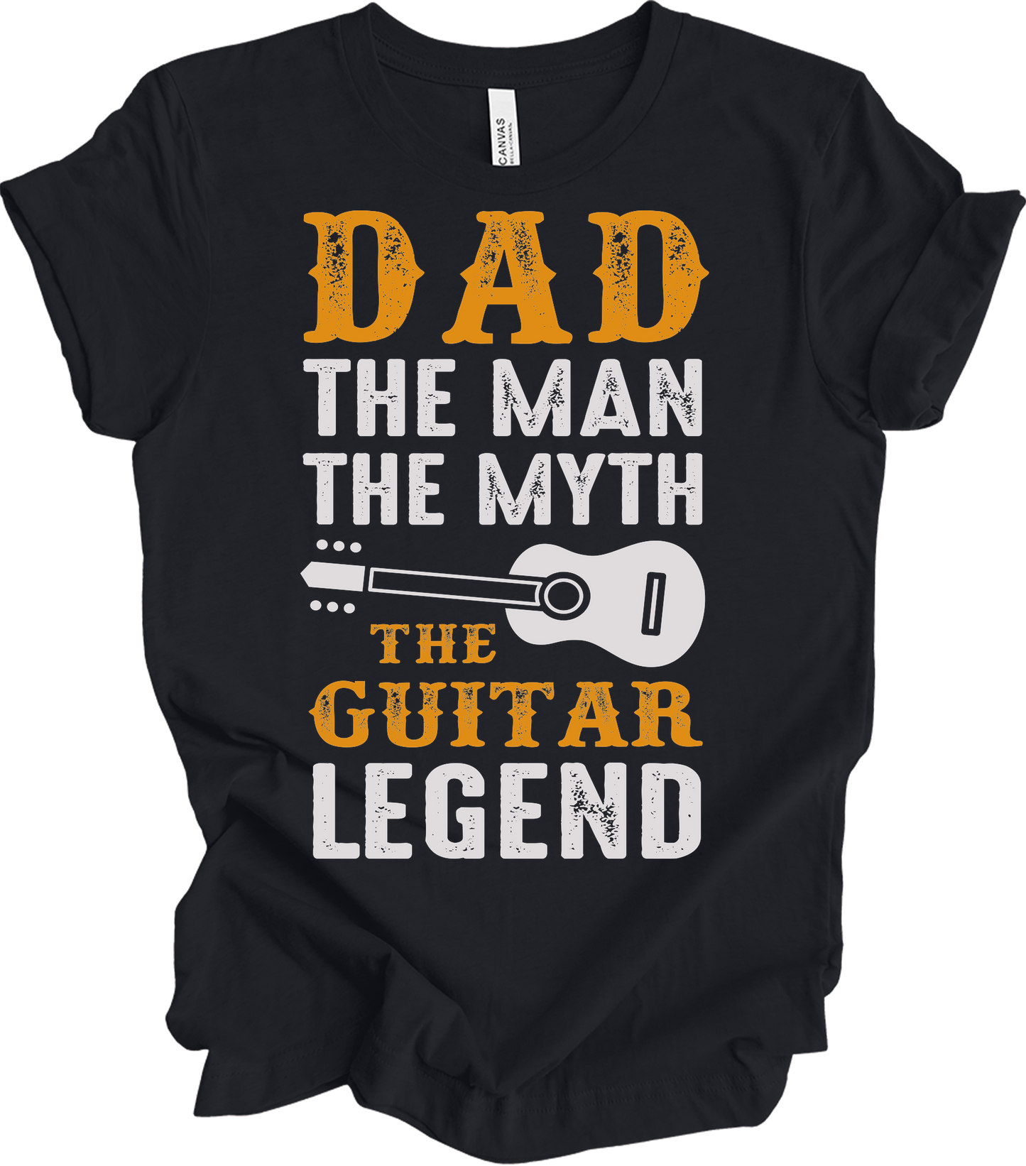 Guitar Dad - The Man The Myth The Guitar Legend T-Shirt in Vintage Black