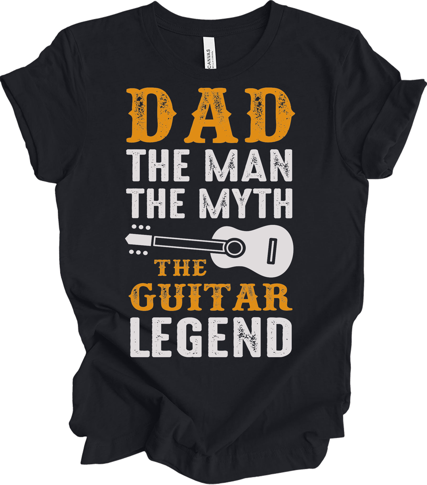 Guitar Dad - The Man The Myth The Guitar Legend T-Shirt in Vintage Black