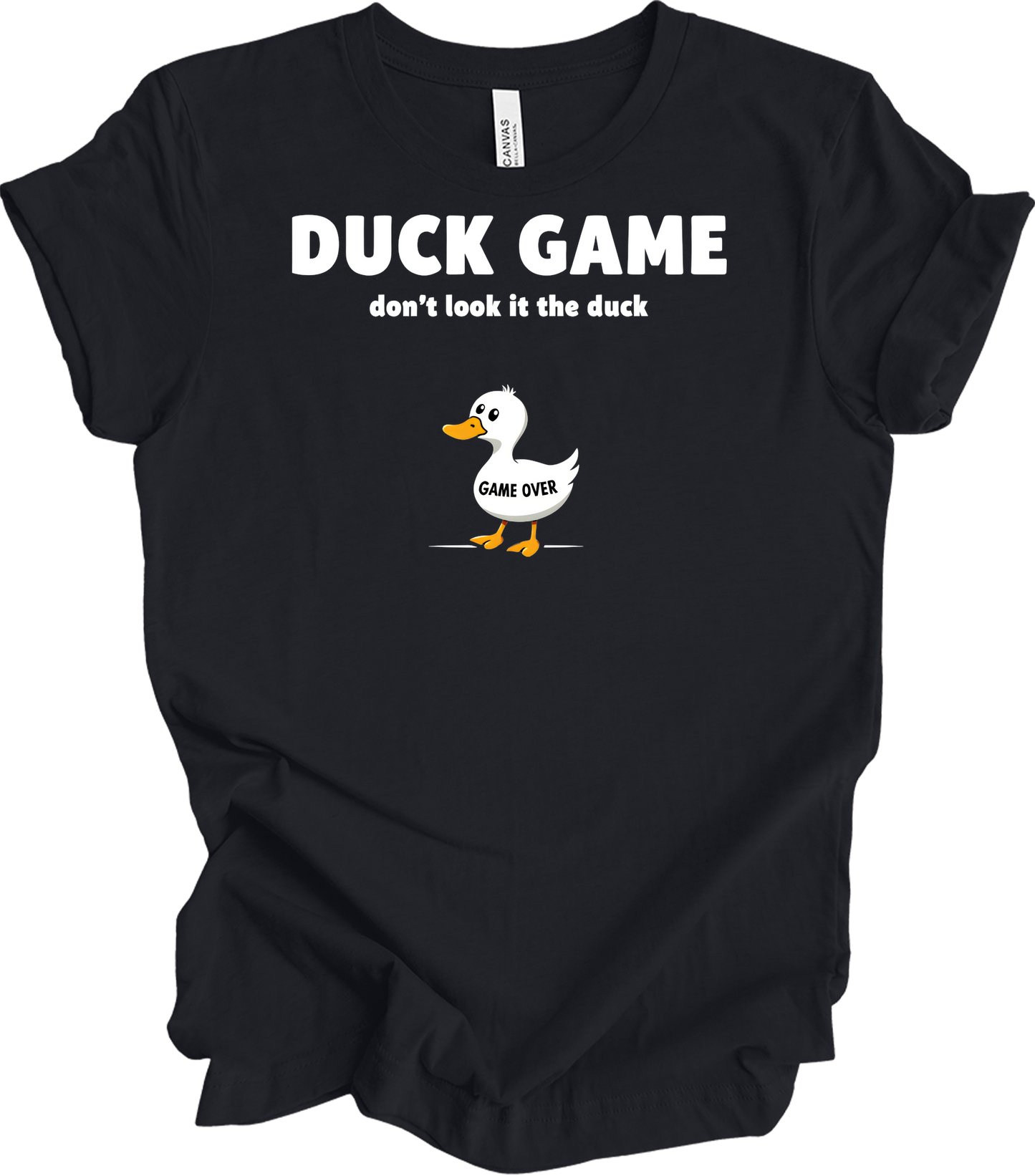 Duck Game Humor T-Shirt in Vintage Black