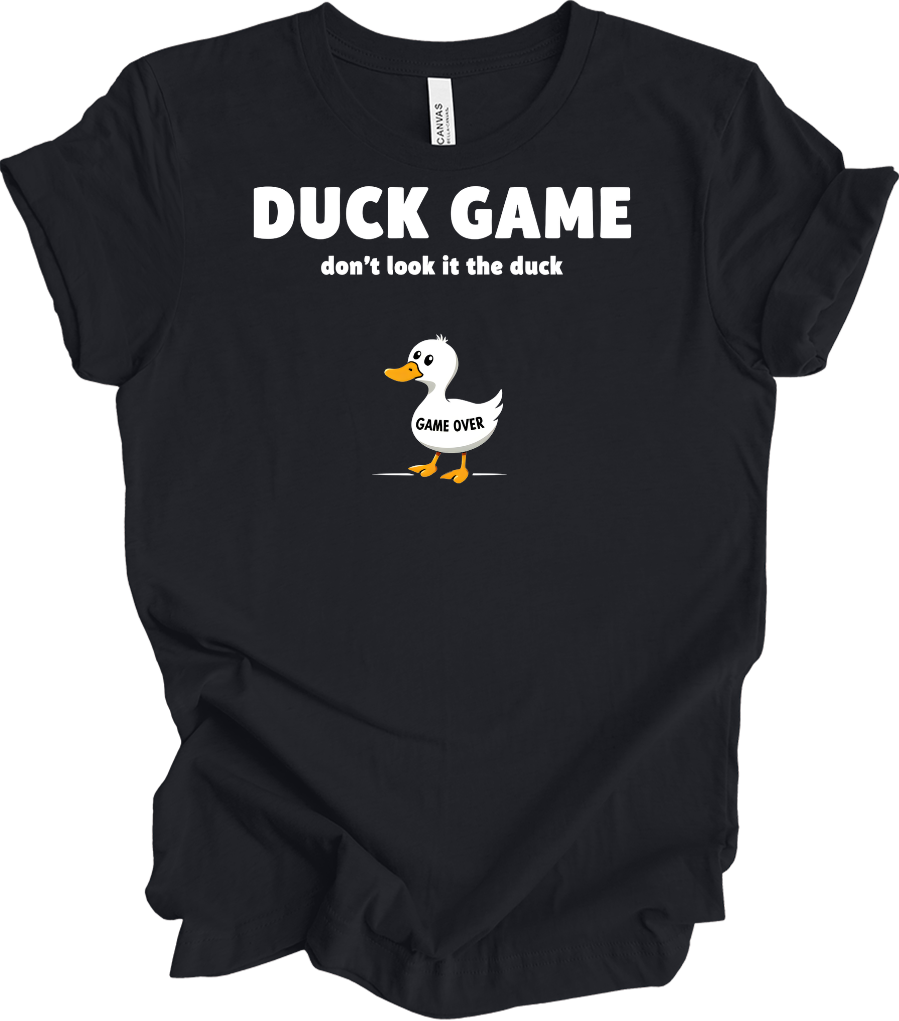 Duck Game Humor T-Shirt in Vintage Black