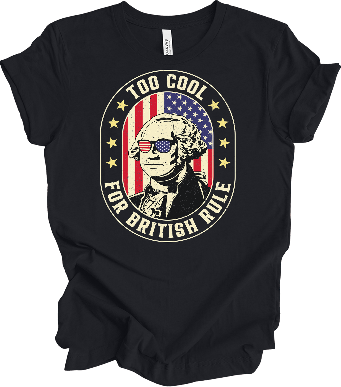 Too Cool for British Rule T-Shirt in Vintage Black