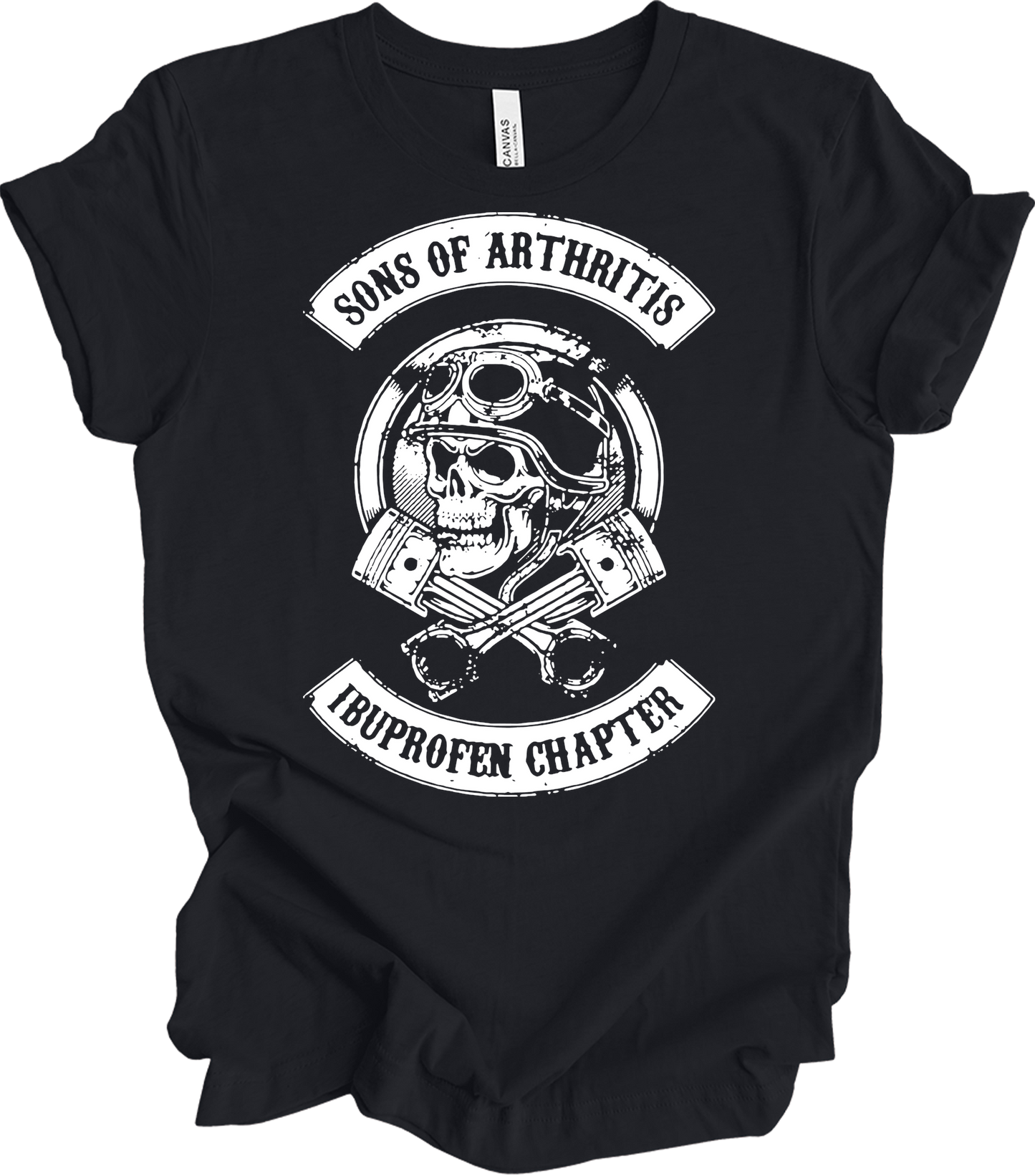 Sons of Arthritis Ibuprofen Chapter Biker T-Shirt in Vintage Black