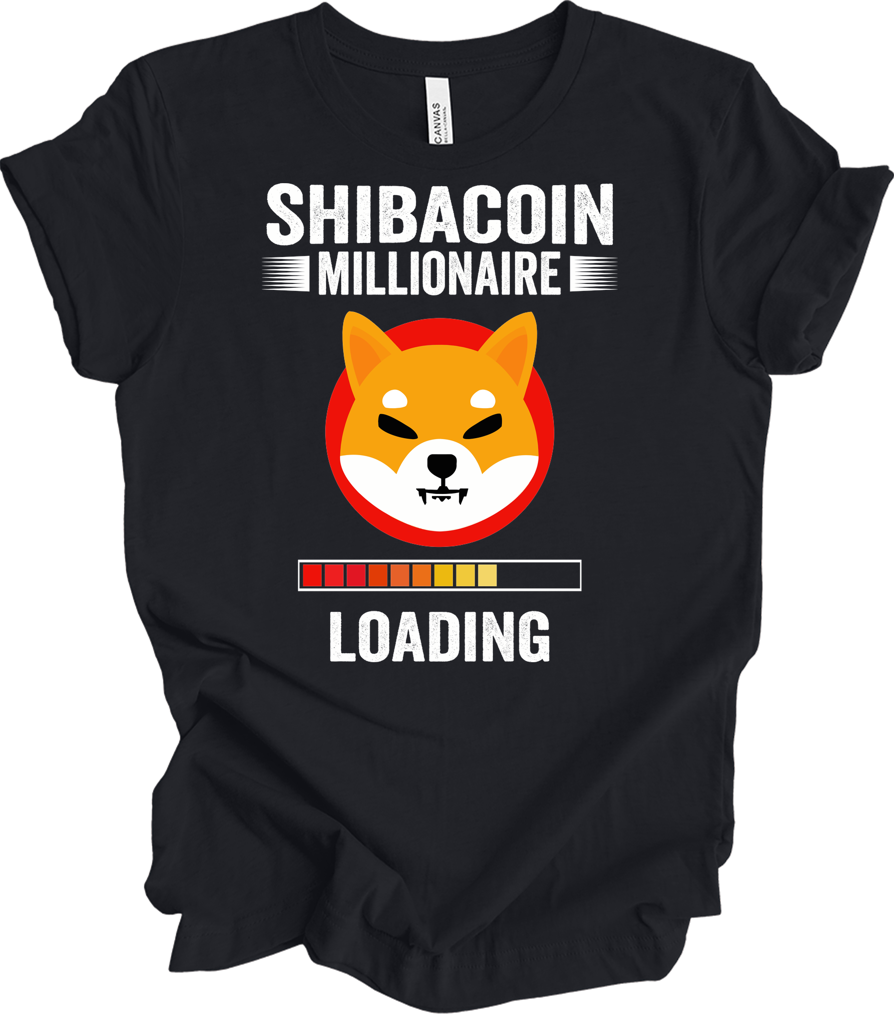 Shiba Inu Millionaire Loading Crypto SHIB Coin T-Shirt in Vintage Black