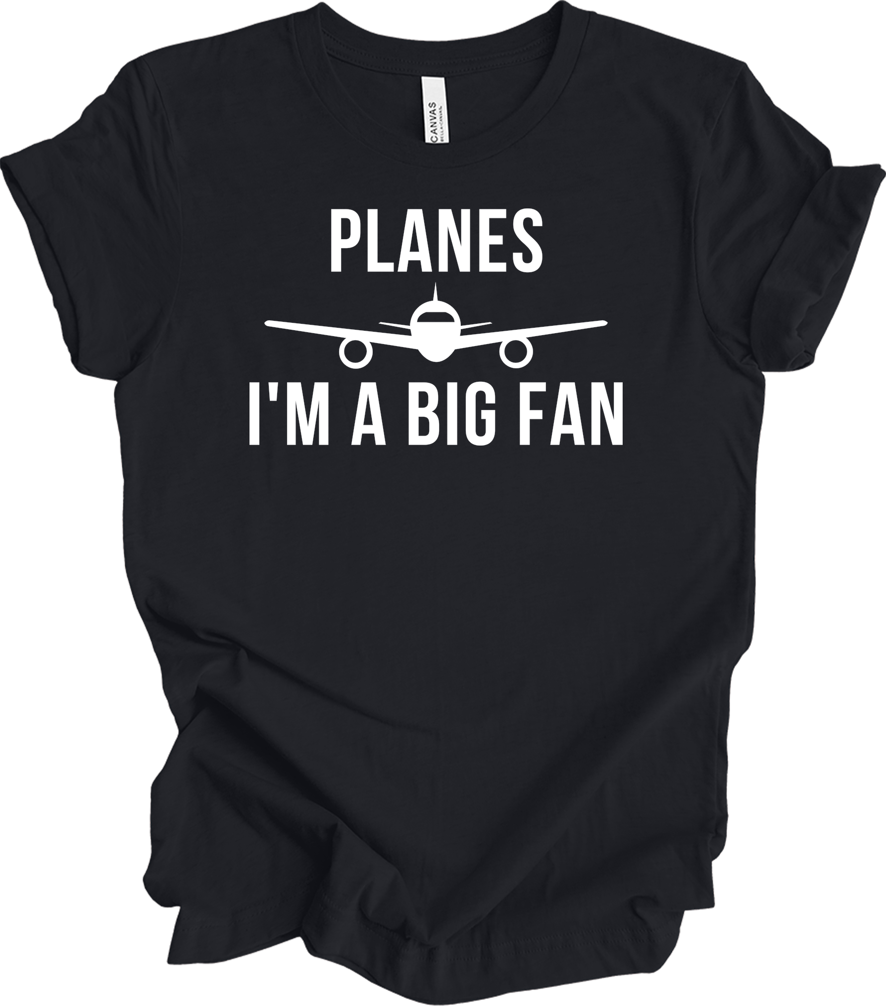 Planes I'm A Big Fan T-Shirt in Vintage Black