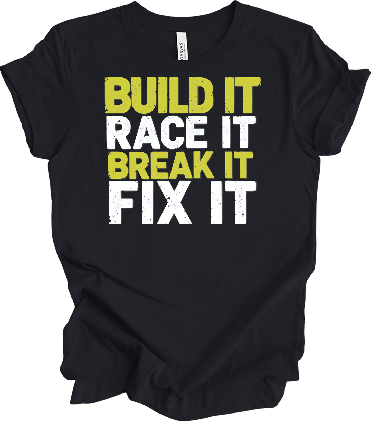 Build Race Break Fix It T-Shirt in Vintage Black