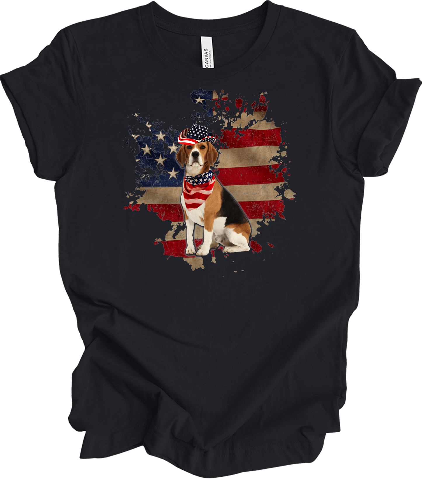 Beagle 4th of July T-Shirt in Vintage Black