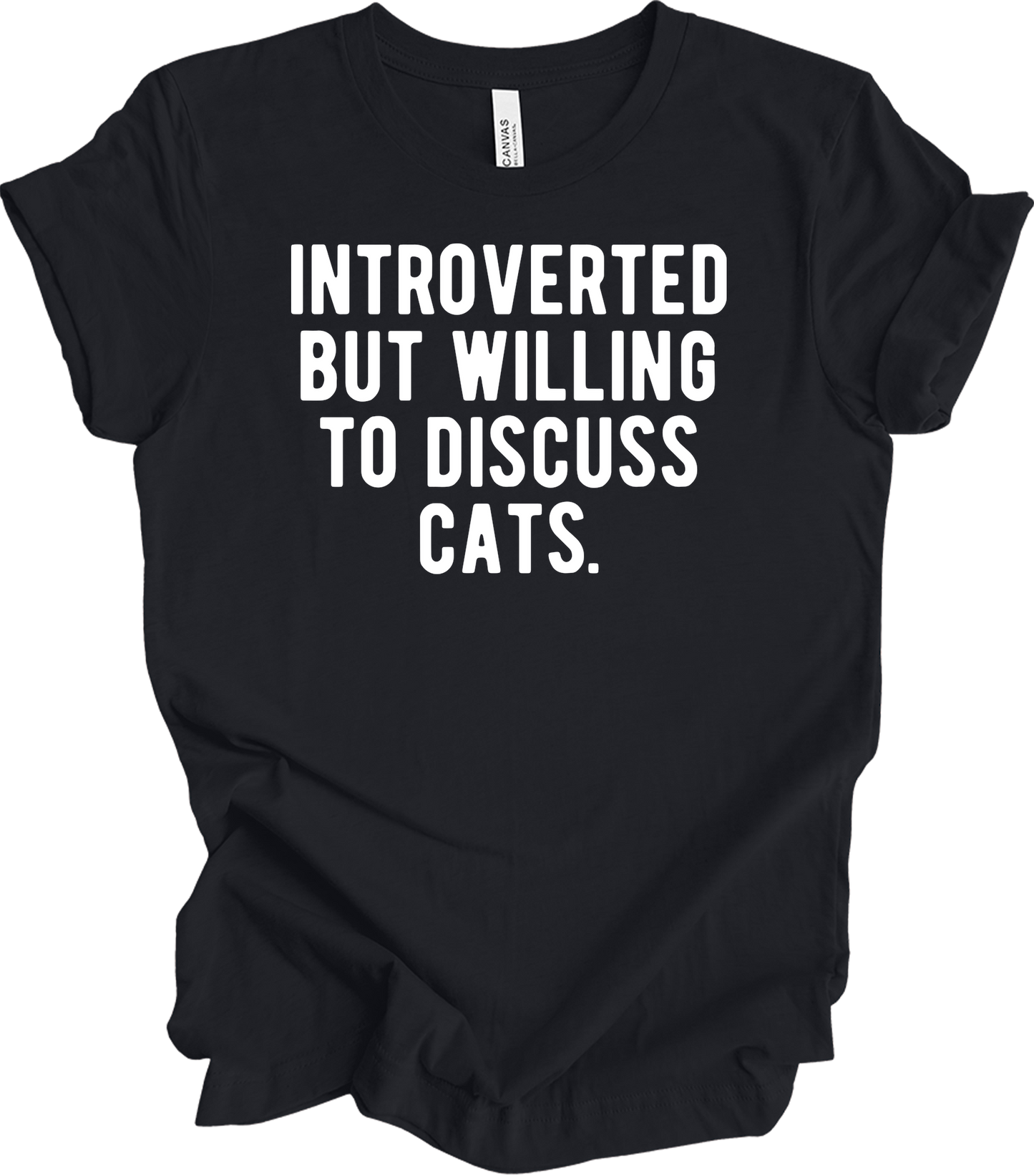 Introverted Discuss Cats T-Shirt in Vintage Black