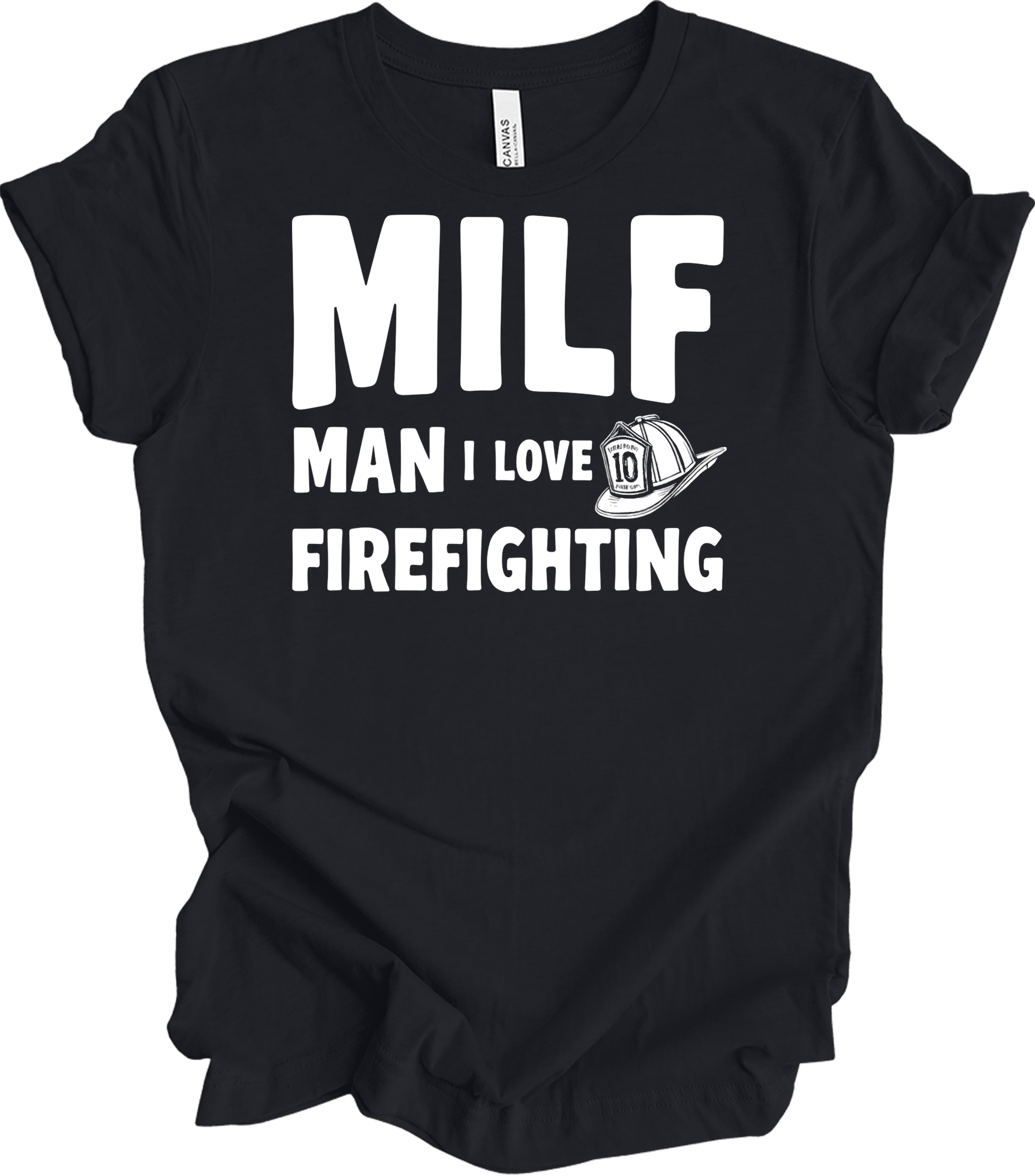 MILF Man I Love Firefighting T-Shirt in Vintage Black