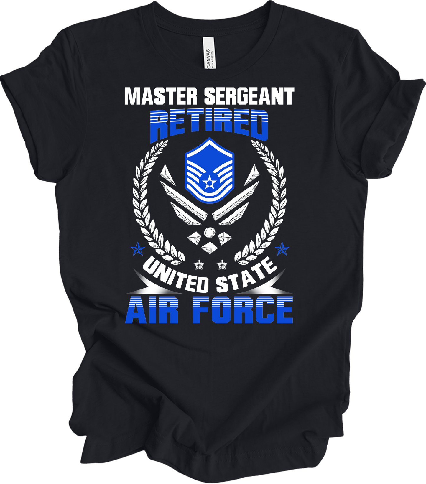 Master Sergeant Retired USAF T-Shirt in Vintage Black