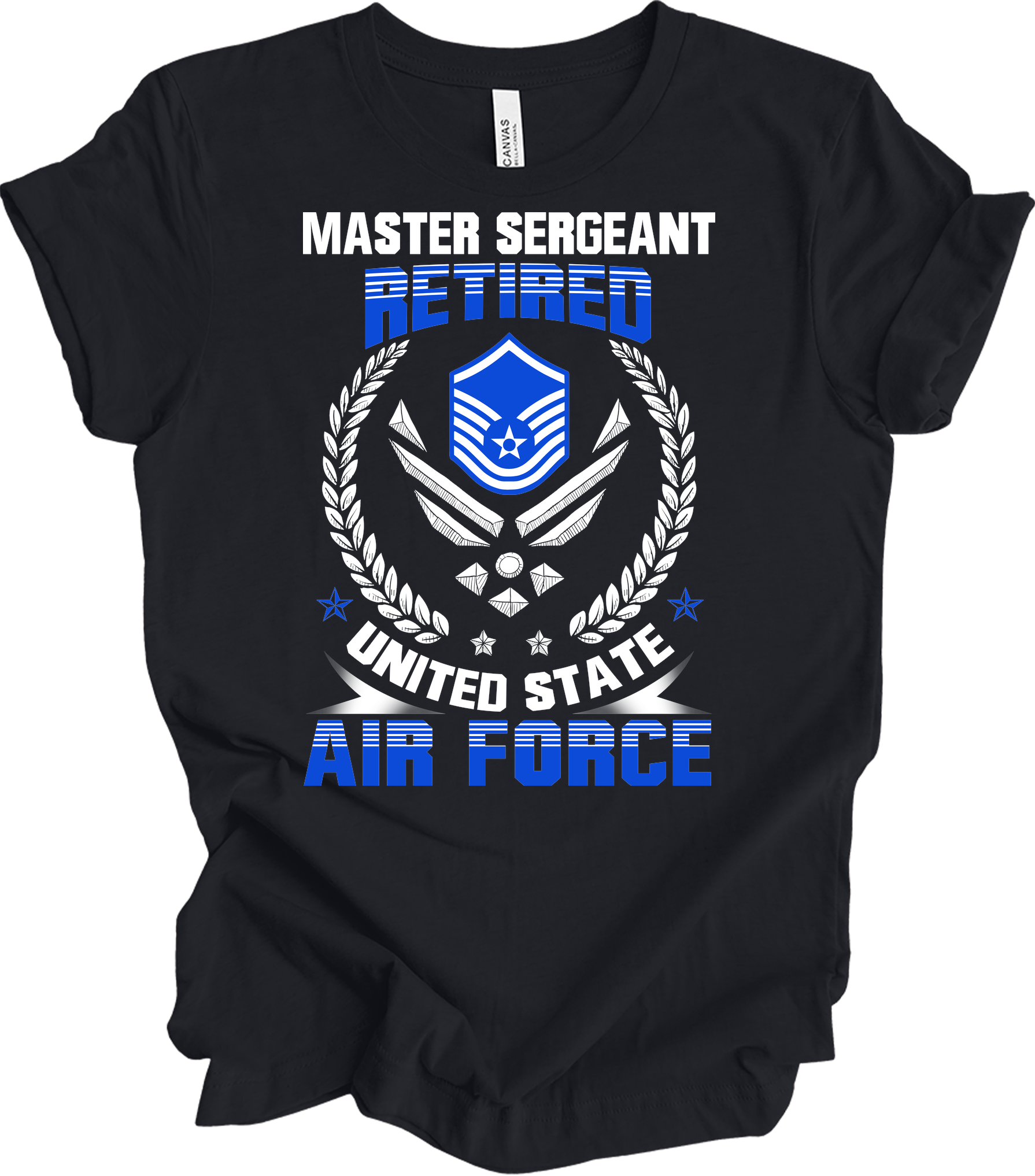 Master Sergeant Retired USAF T-Shirt in Vintage Black