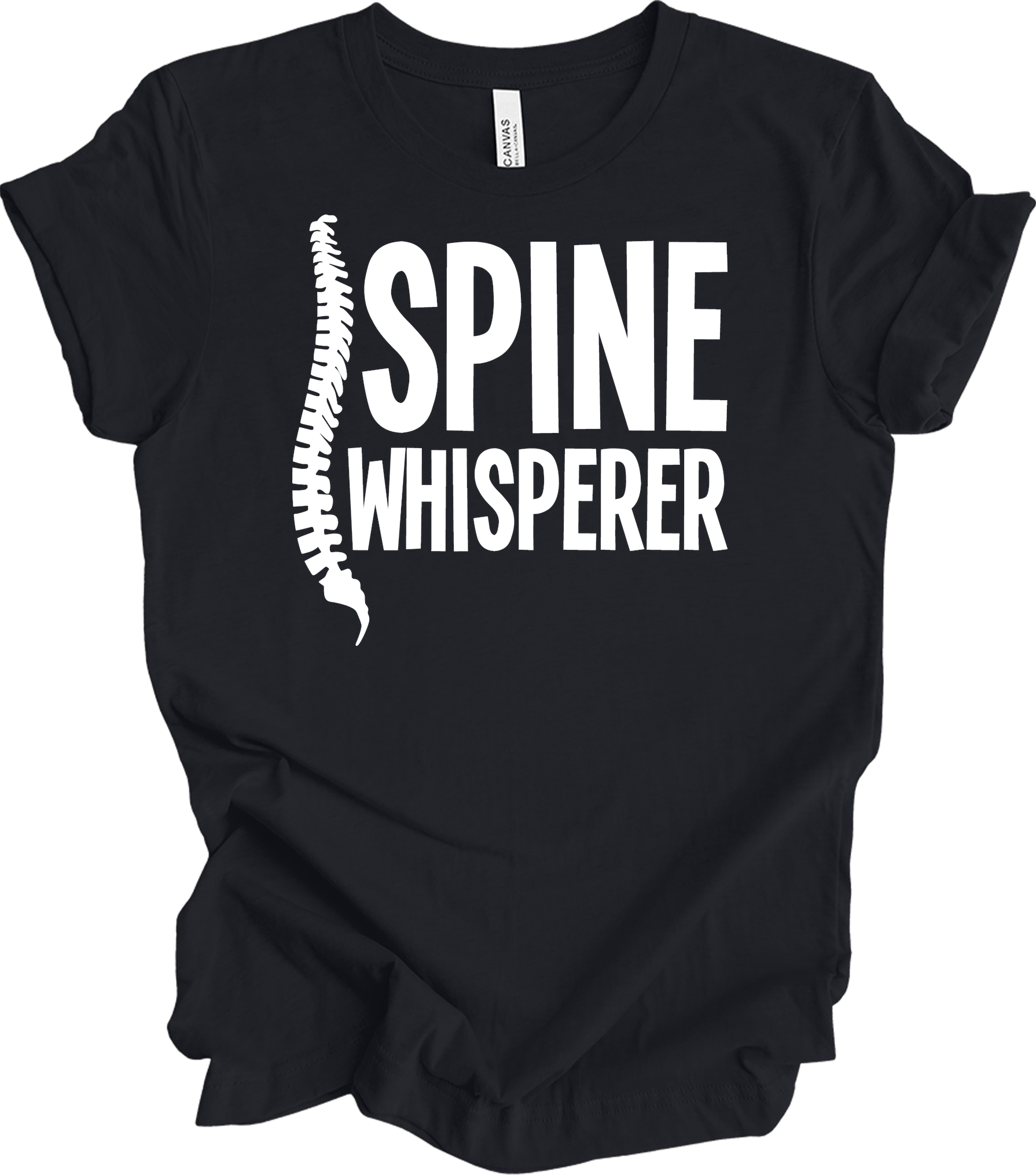 Spine Whisperer Chiropractor T-Shirt in Vintage Black