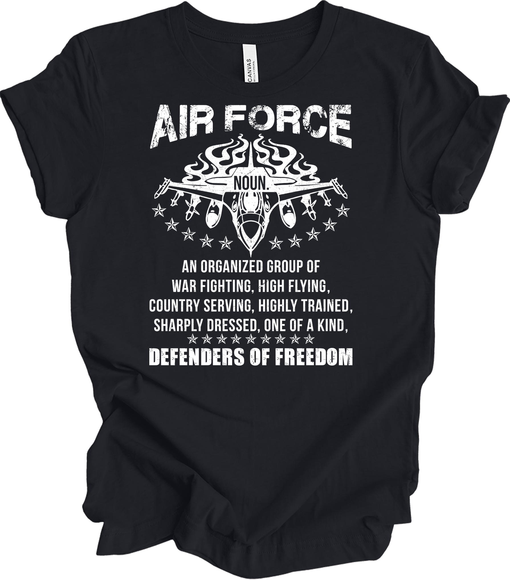 Air Force Noun : Freedom Defenders T-Shirt in Vintage Black