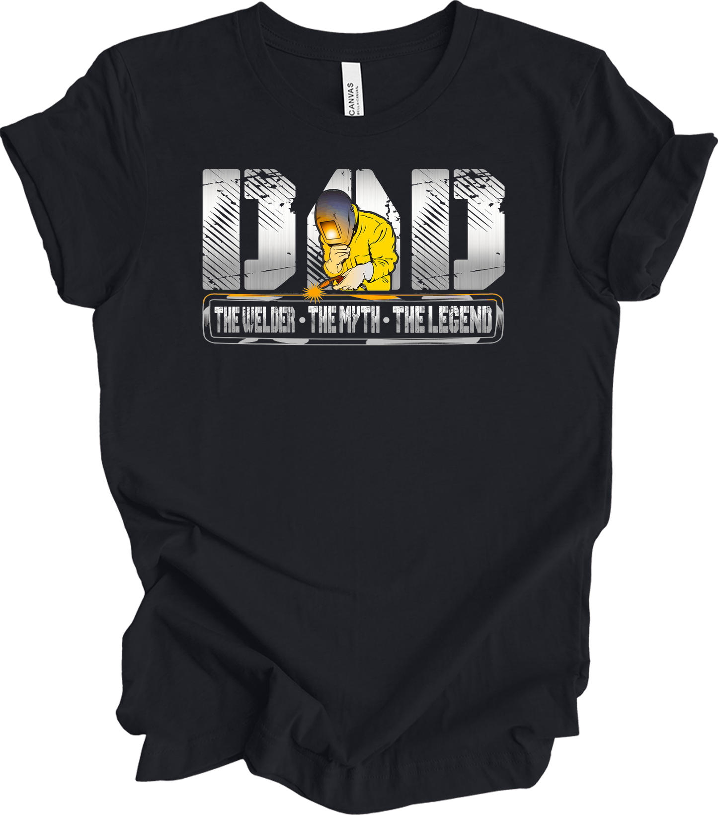 Welder Dad: The Myth, The Legend T-Shirt in Vintage Black