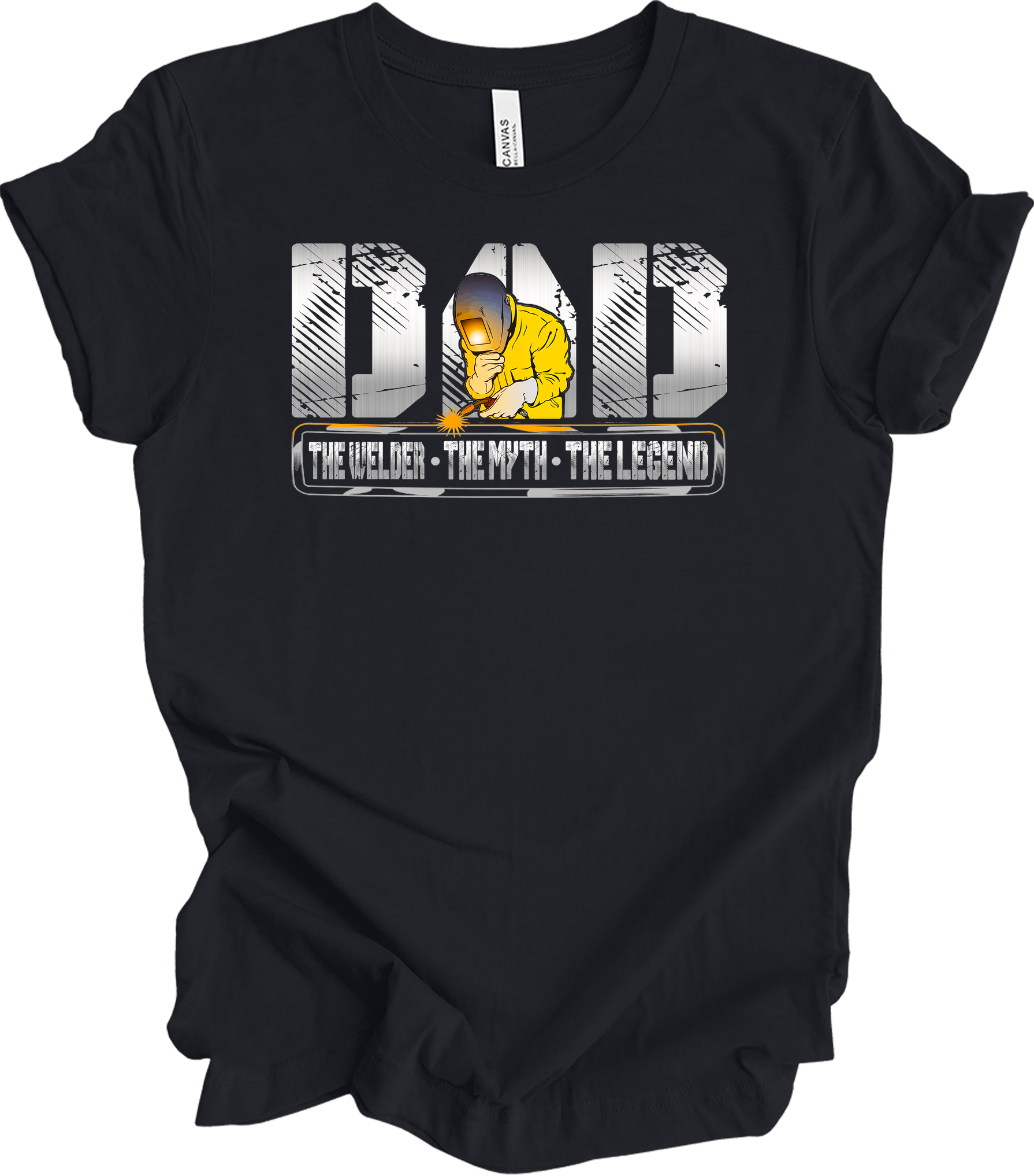 Welder Dad: The Myth, The Legend T-Shirt in Vintage Black