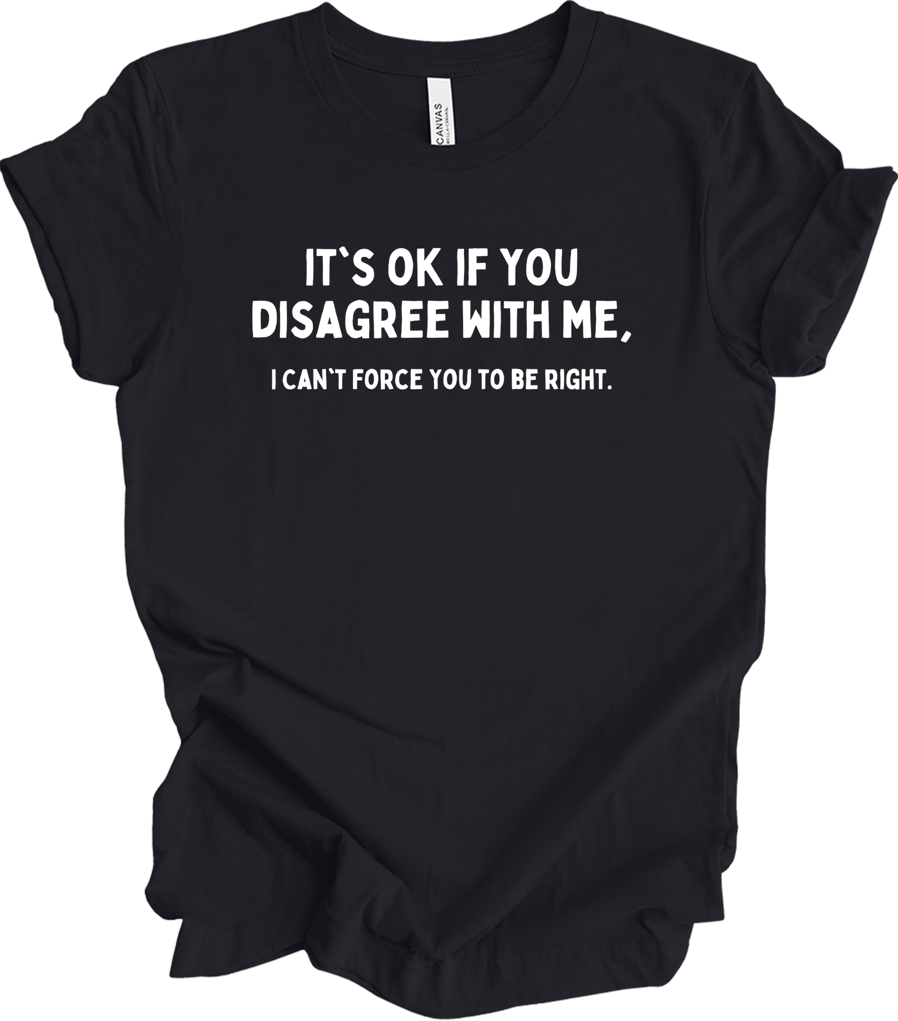 Disagree with Me Funny T-Shirt in Vintage Black
