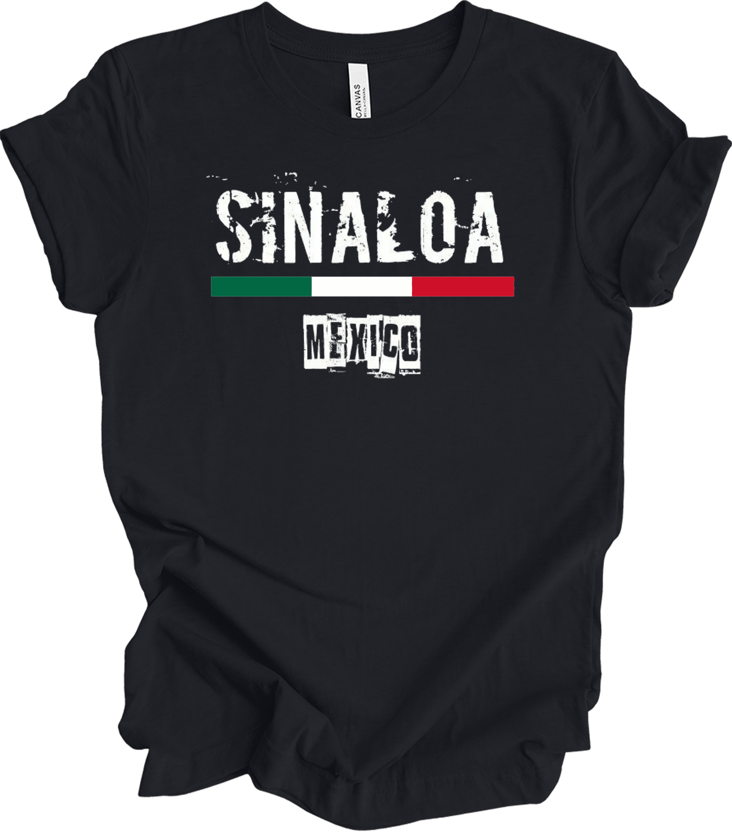 Sinaloa Mexico Vintage Flag T-Shirt in Vintage Black