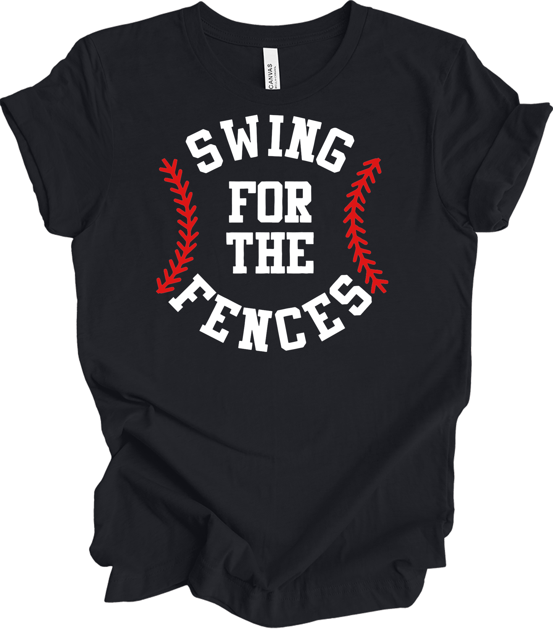 Swing for the Fences Baseball T-Shirt in Vintage Black