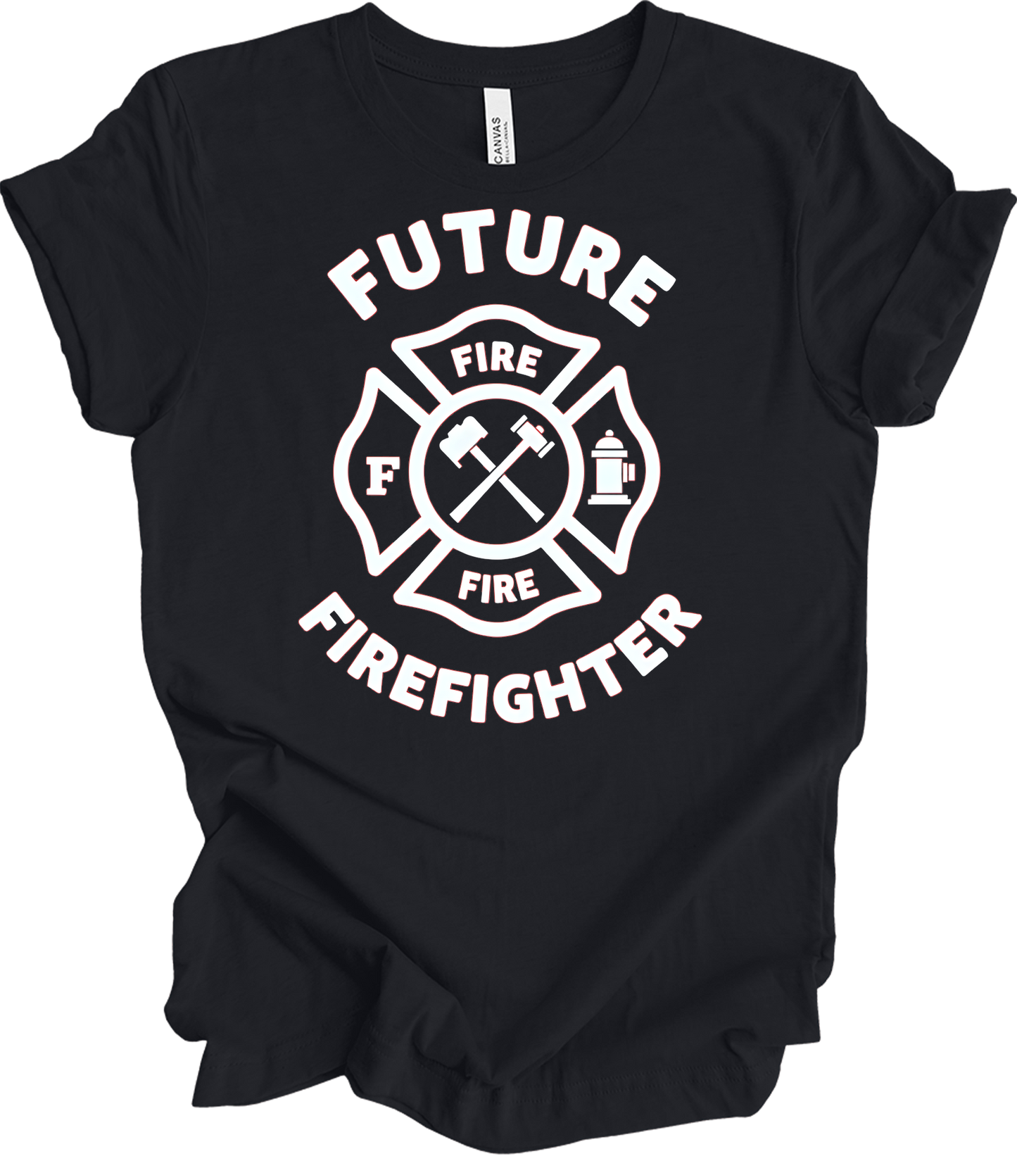Future Firefighter - Fire Dept Emblem T-Shirt in Vintage Black