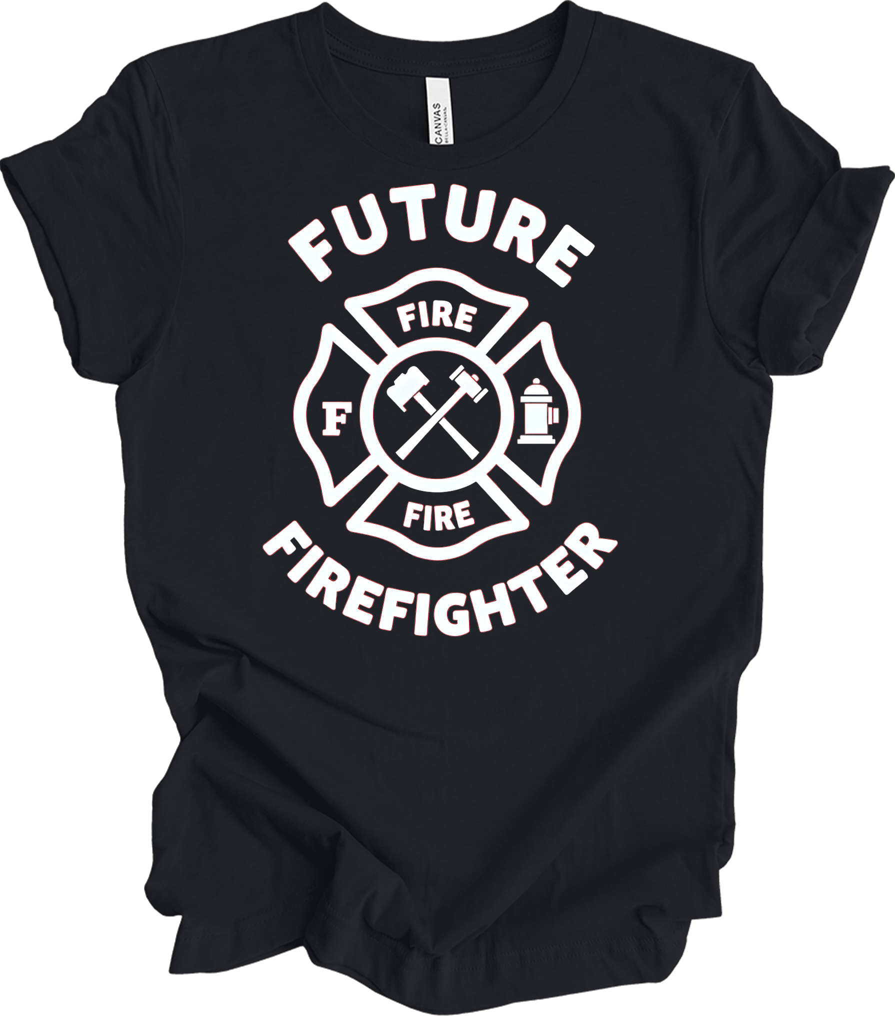 Future Firefighter - Fire Dept Emblem T-Shirt in Vintage Black