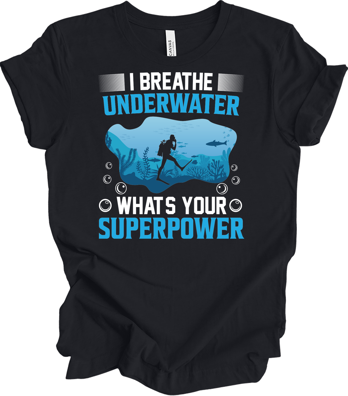 I Breathe Underwater T-Shirt in Vintage Black