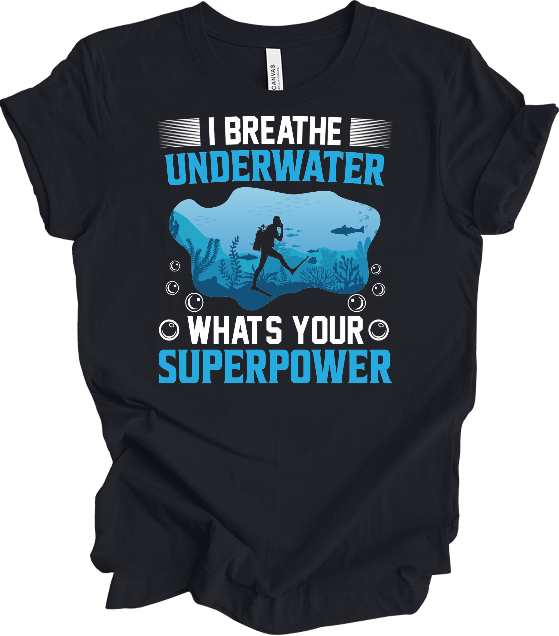 I Breathe Underwater T-Shirt in Vintage Black