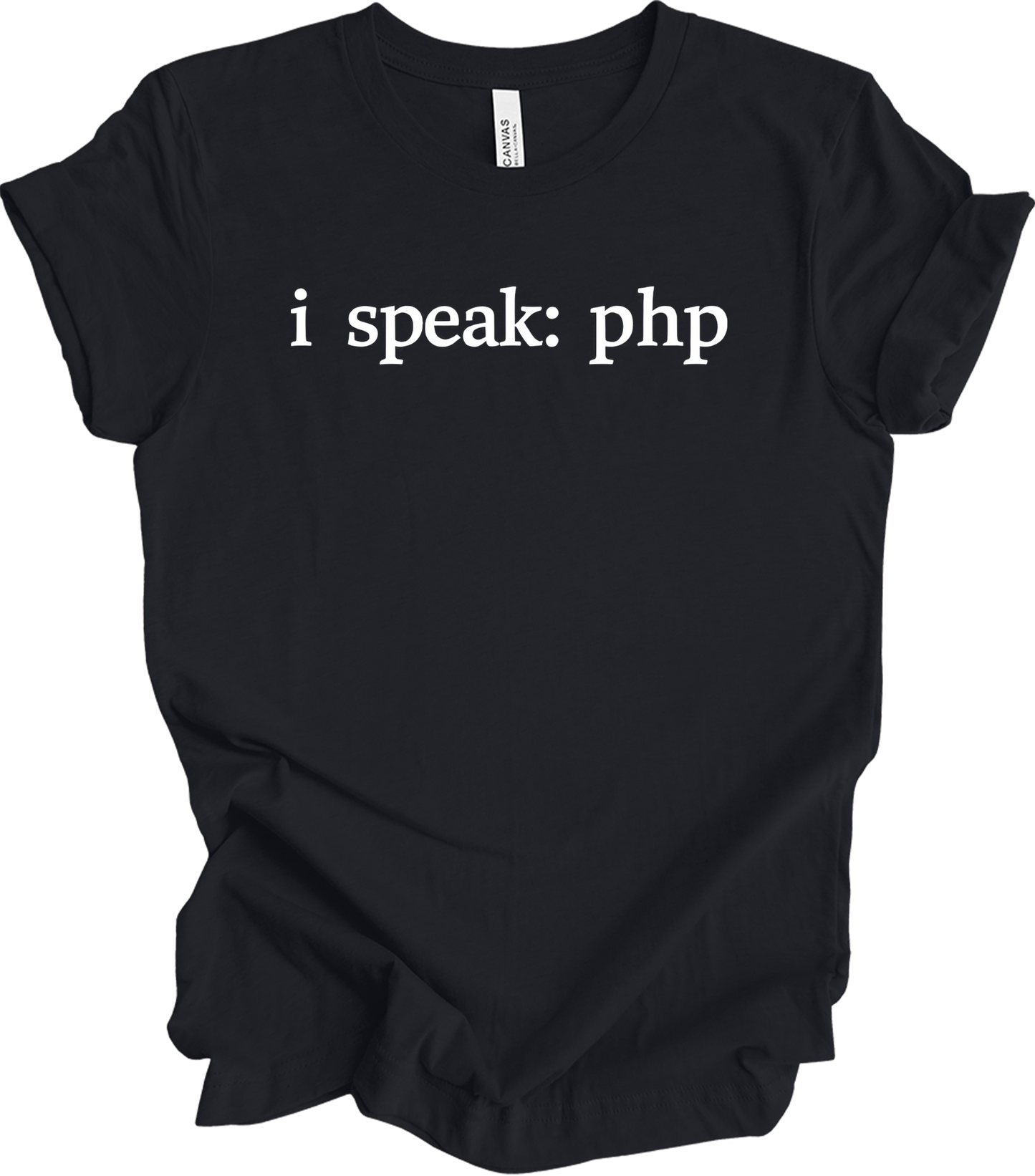 I'm Speaking: PHP Developer T-Shirt in Vintage Black