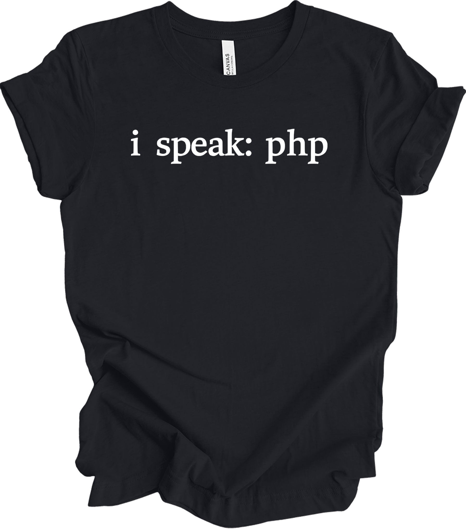 I'm Speaking: PHP Developer T-Shirt in Vintage Black