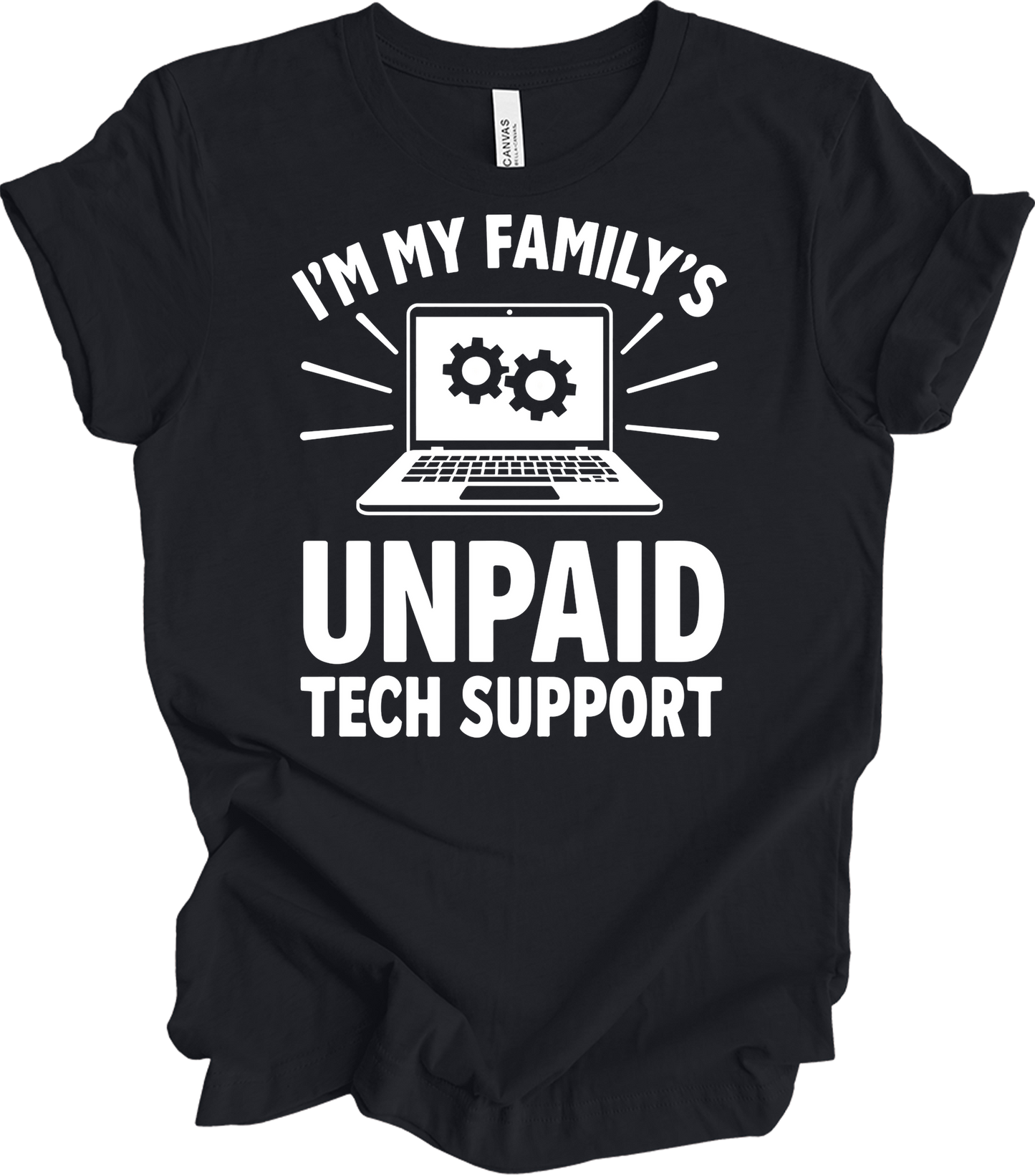 Unpaid Tech Support T-Shirt in Vintage Black